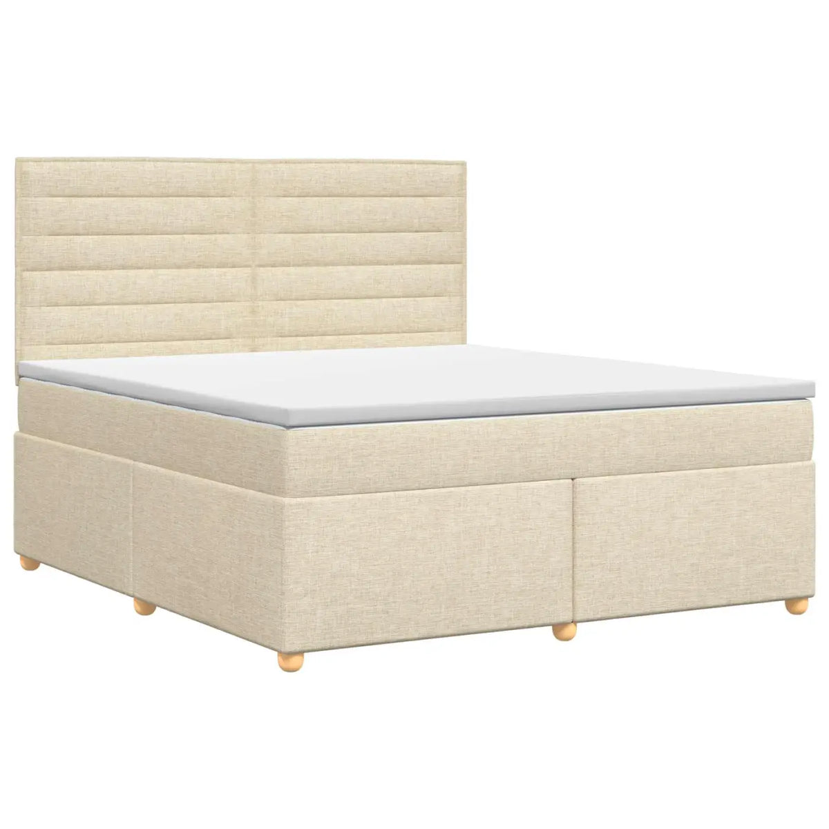Lit boxspring avec matelas Crème 140 x 200 cm Tissu - XIOS