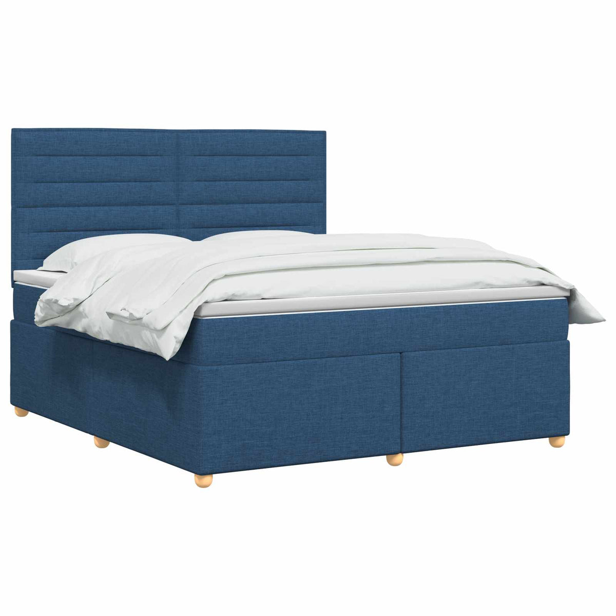 Lit boxspring avec matelas Bleu 140 x 200 cm Tissu
