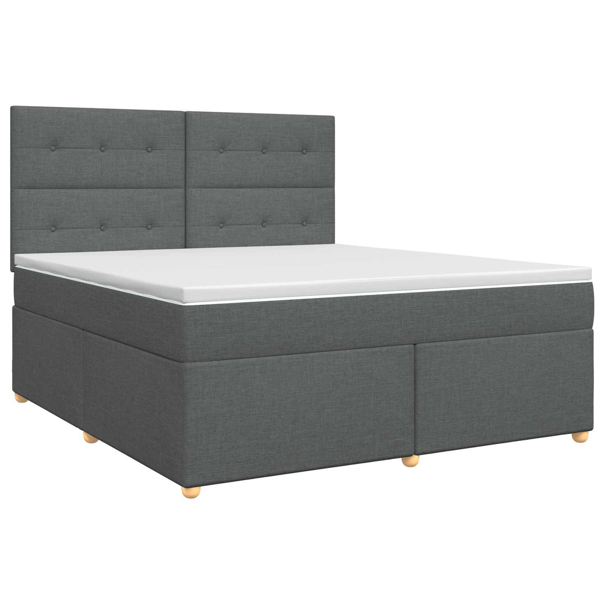 Lit boxspring avec matelas Gris foncé 140 x 200 cm Tissu