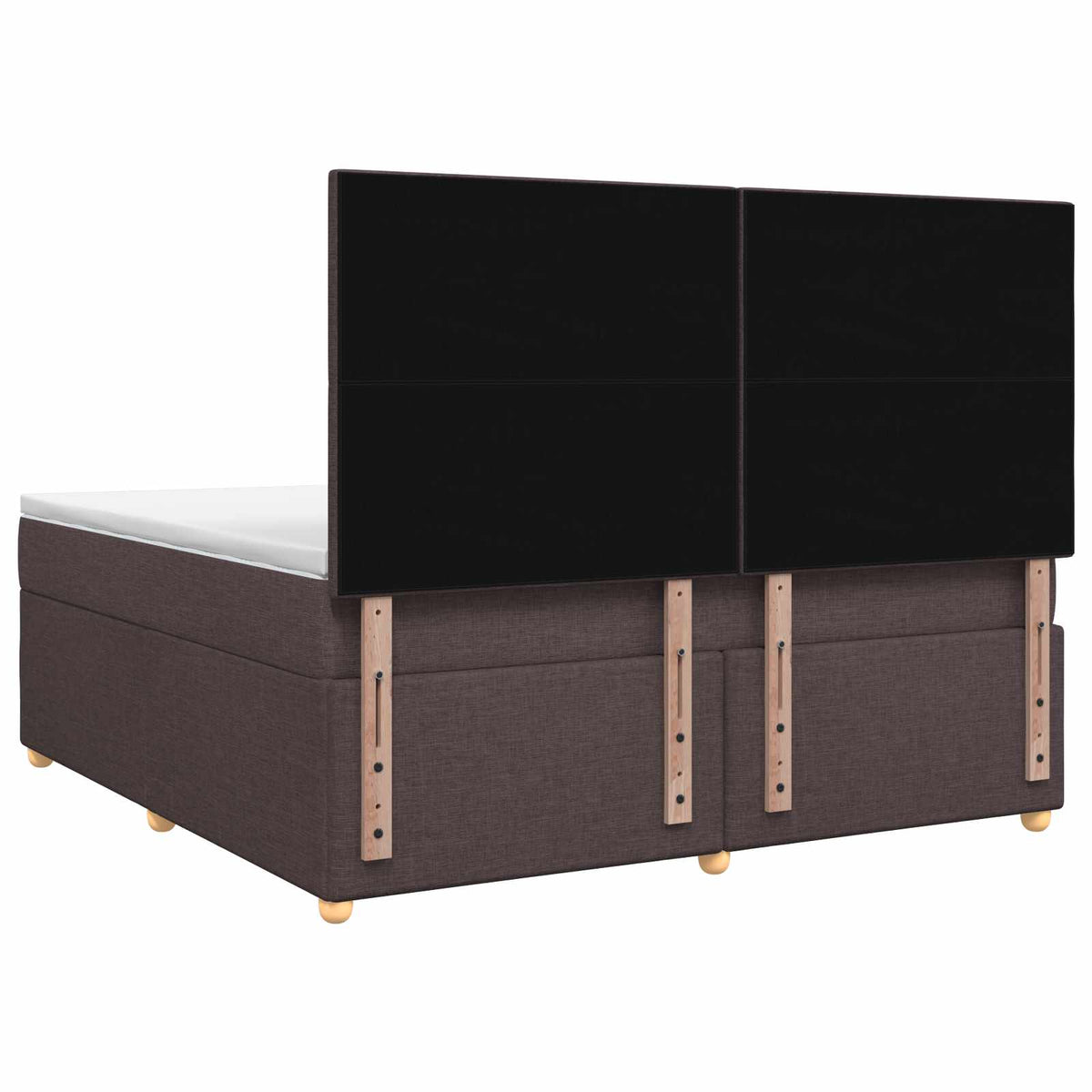 Lit boxspring avec matelas Marron foncé 140 x 200 cm Tissu