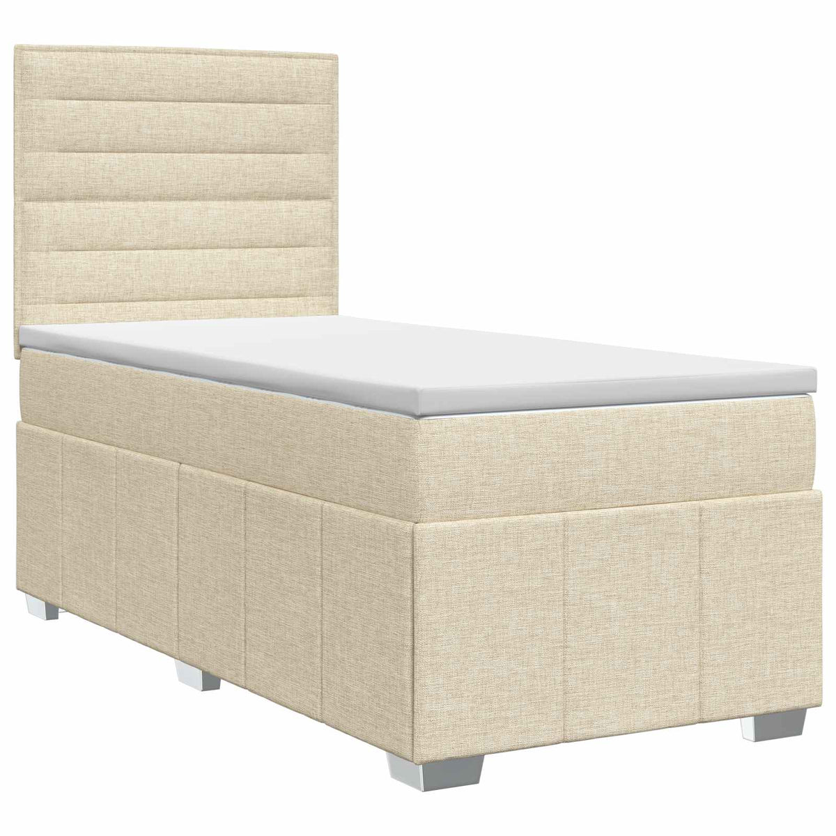 Lit boxspring avec matelas Crème 80 x 200 cm Tissu