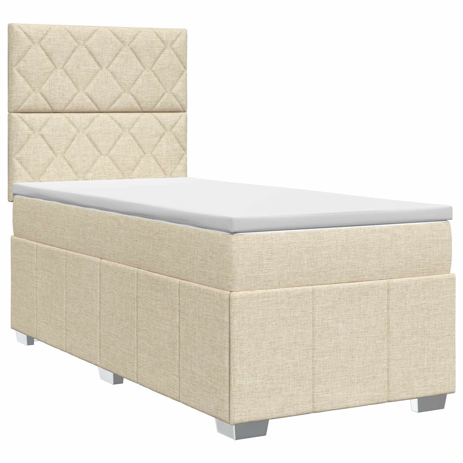 Lit boxspring avec matelas Crème 80 x 200 cm Tissu