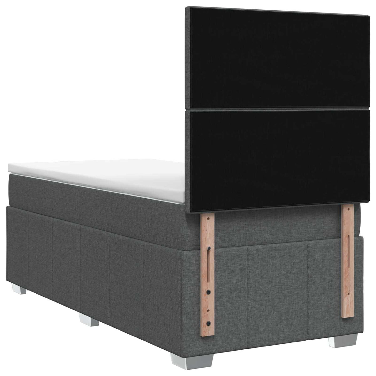Lit boxspring avec matelas Gris foncé 90 x 190 cm Tissu