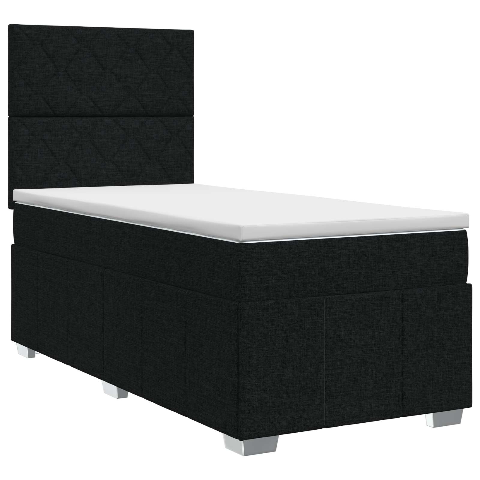 Lit boxspring avec matelas Noir 90 x 190 cm Tissu