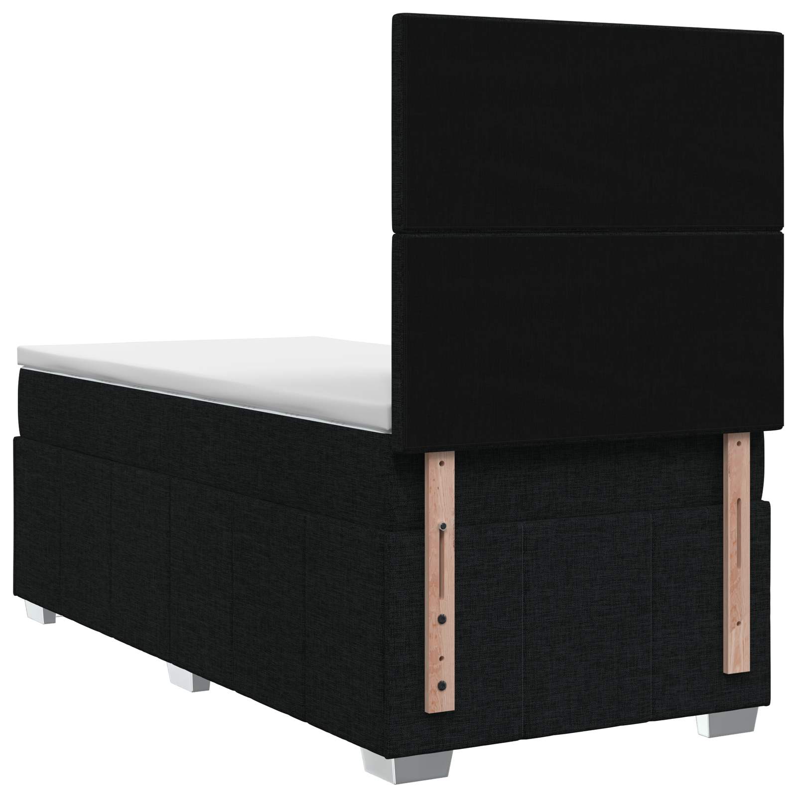 Lit boxspring avec matelas Noir 90 x 190 cm Tissu