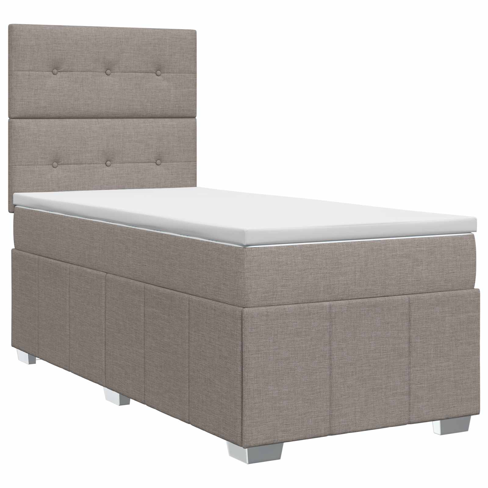 Lit boxspring avec matelas Taupe 90 x 200 cm Tissu - XIOS