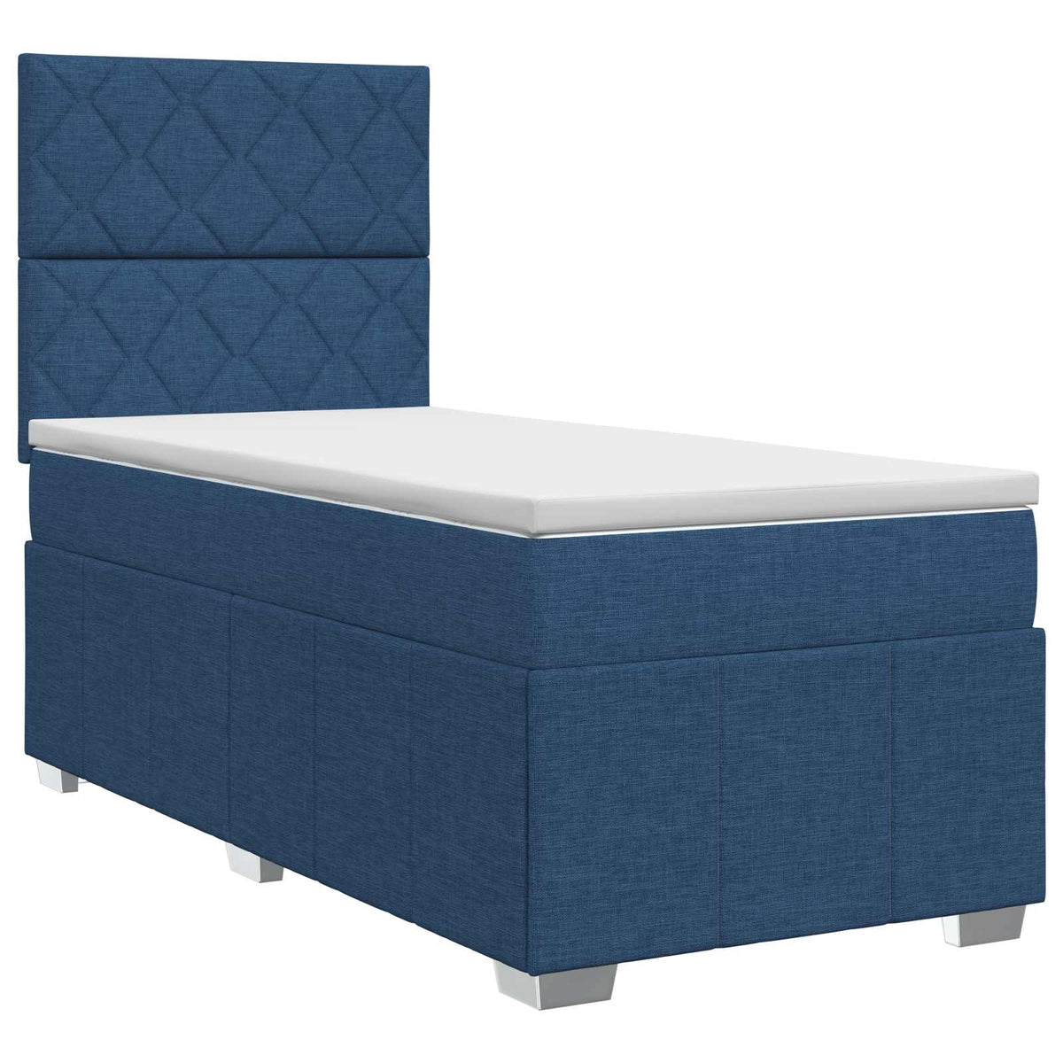 Lit boxspring avec matelas Bleu 90 x 200 cm Tissu