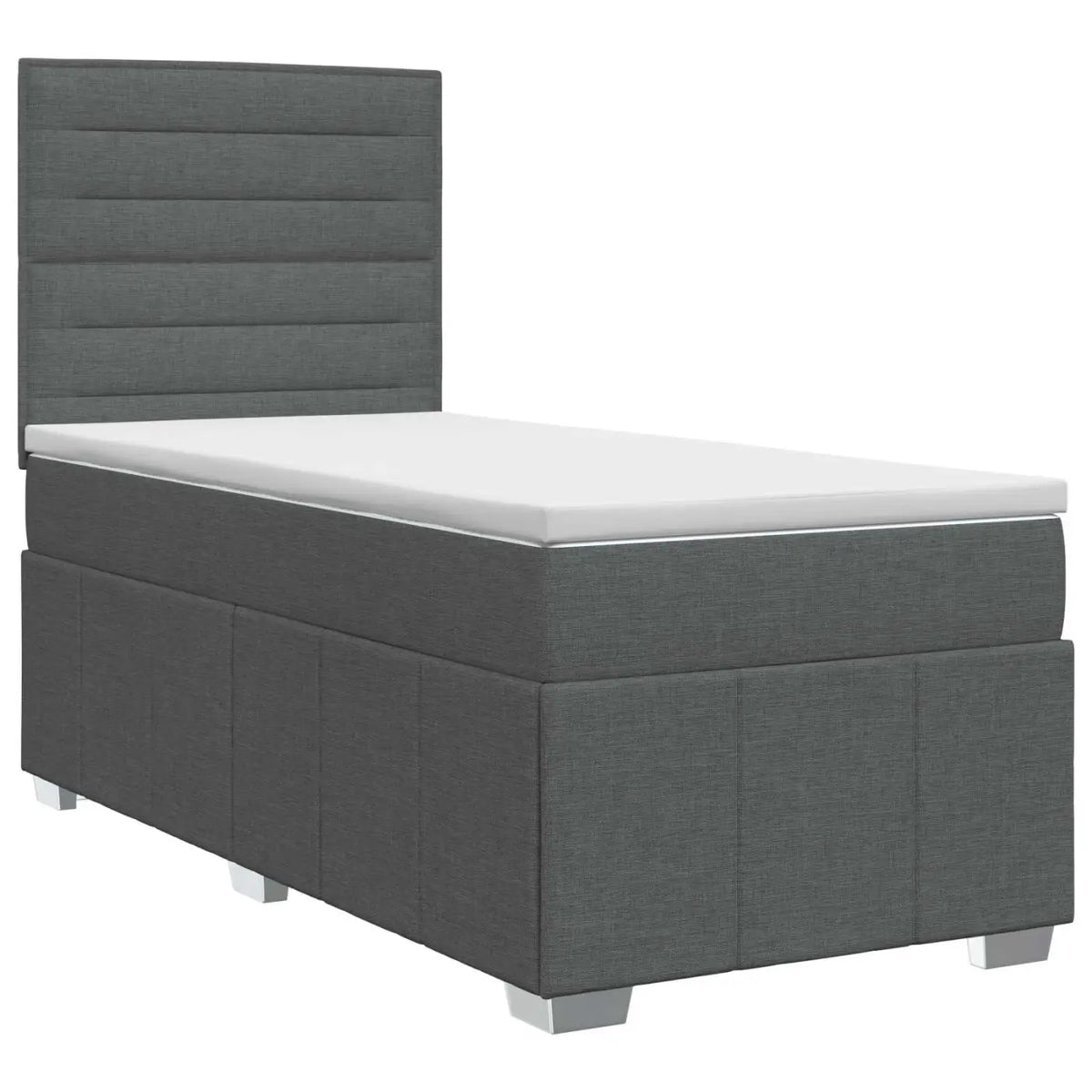 Lit boxspring avec matelas Gris foncé 100 x 200 cm Tissu - XIOS