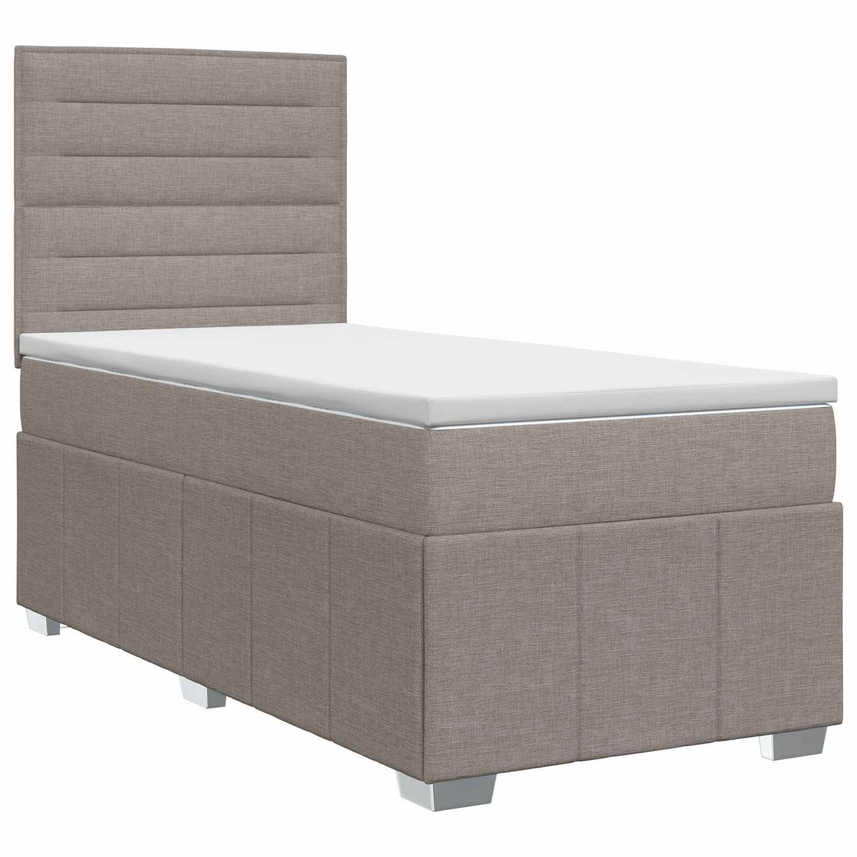 Lit boxspring avec matelas Taupe 100 x 200 cm Tissu