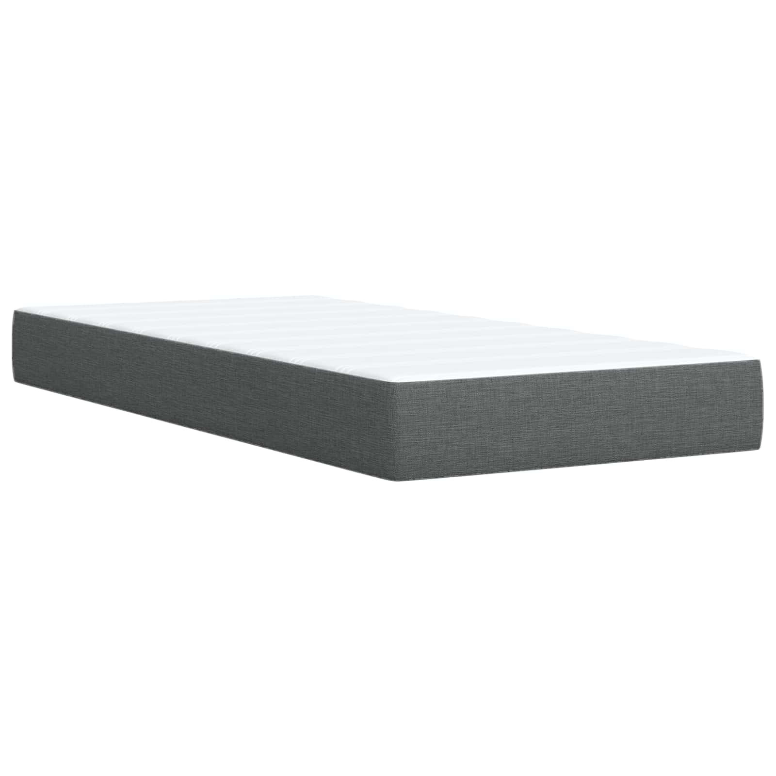Lit boxspring avec matelas Gris foncé 100 x 200 cm Tissu