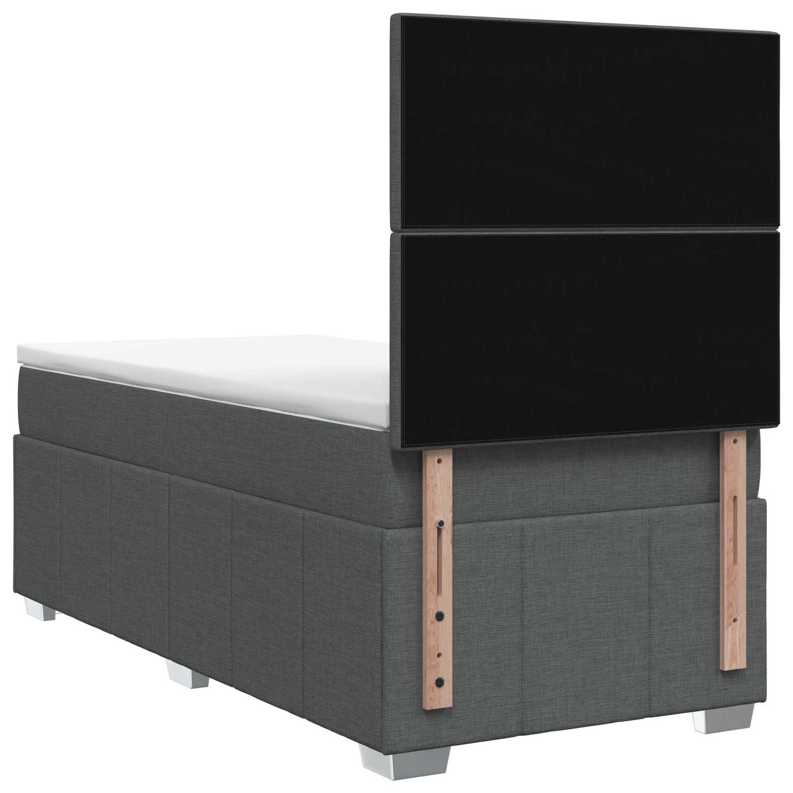 Lit boxspring avec matelas Gris foncé 100 x 200 cm Tissu
