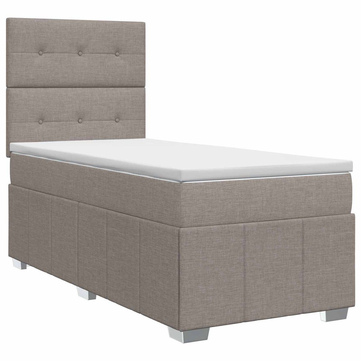 Lit boxspring avec matelas Taupe 100 x 200 cm Tissu