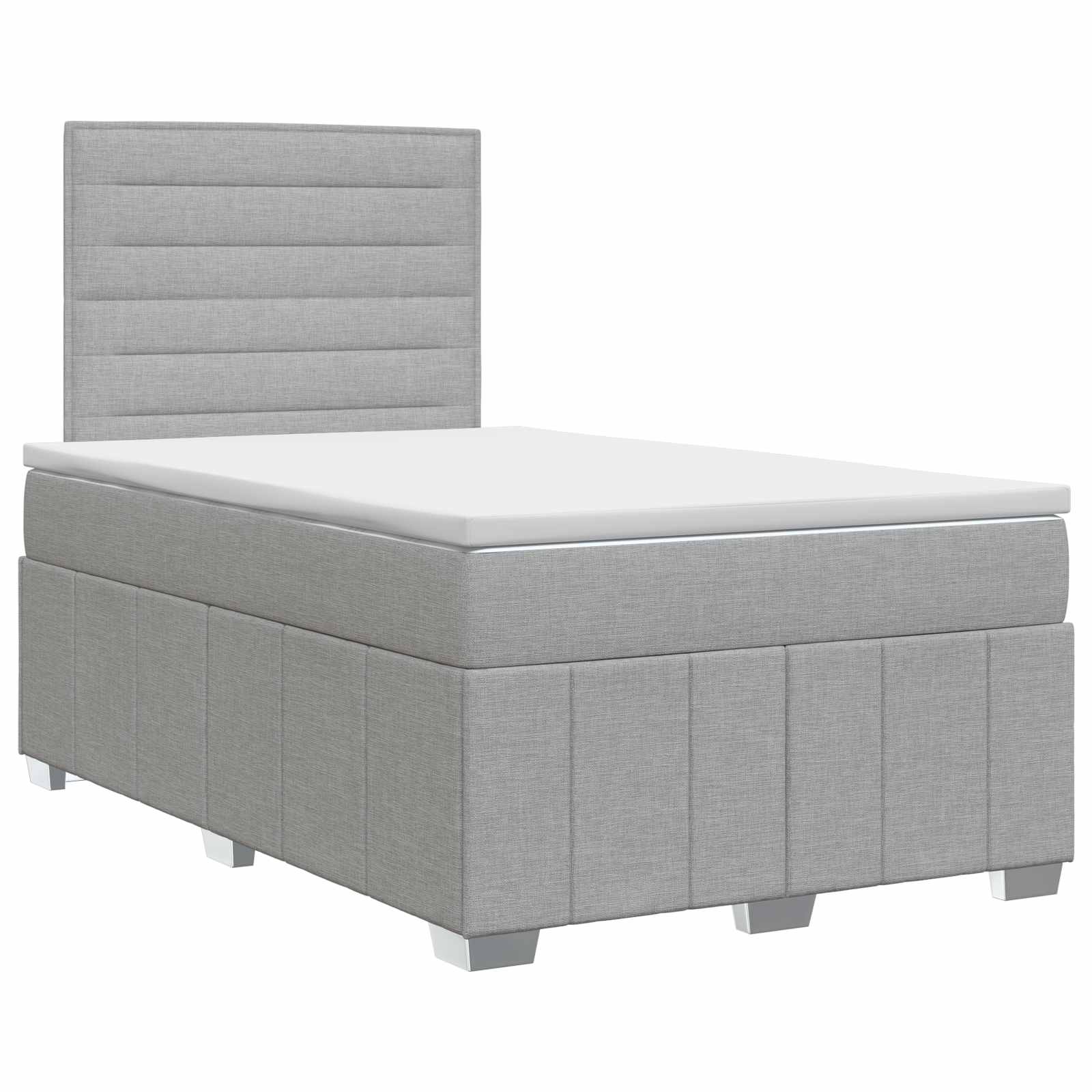 Lit boxspring avec matelas Gris clair 120 x 190 cm Tissu