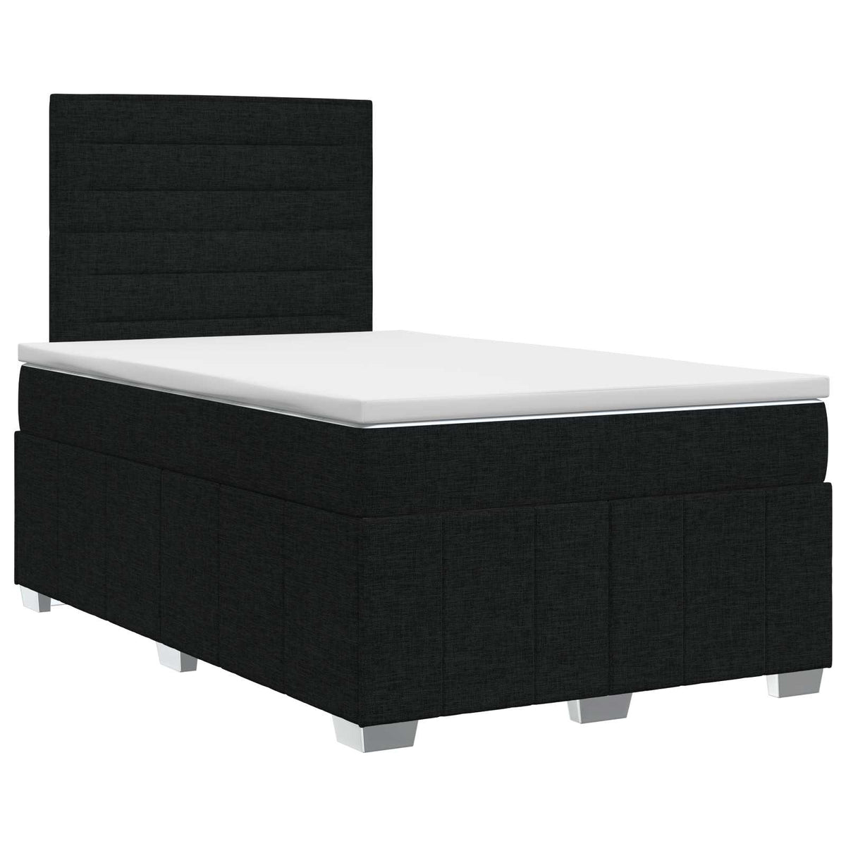Lit boxspring avec matelas Noir 120 x 190 cm Tissu