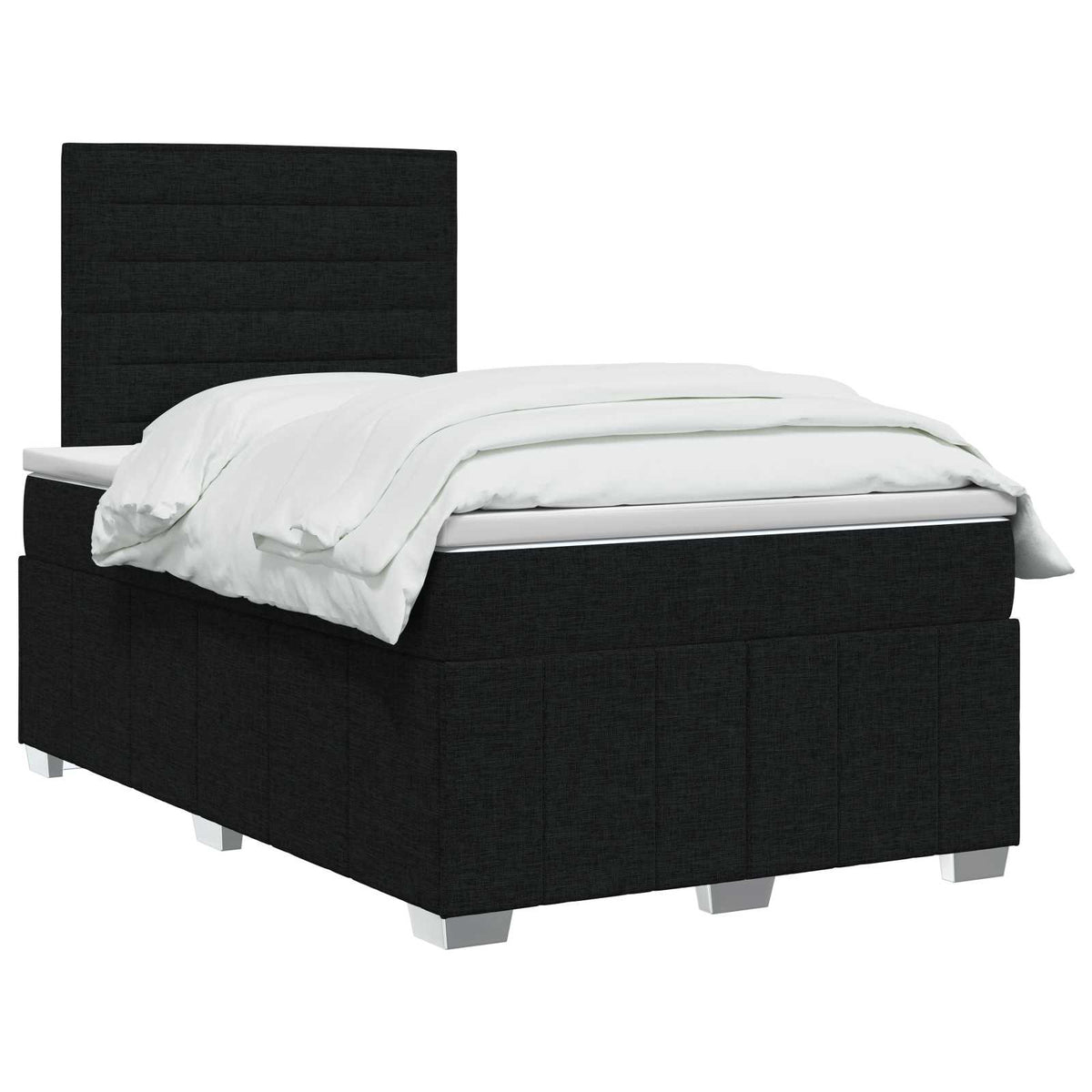 Lit boxspring avec matelas Noir 120 x 190 cm Tissu