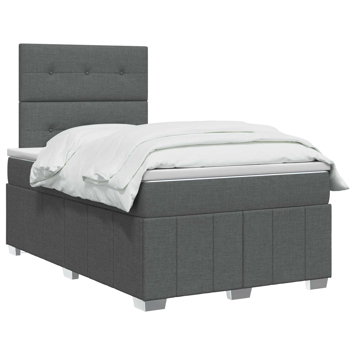 Lit boxspring avec matelas Gris foncé 120 x 190 cm Tissu