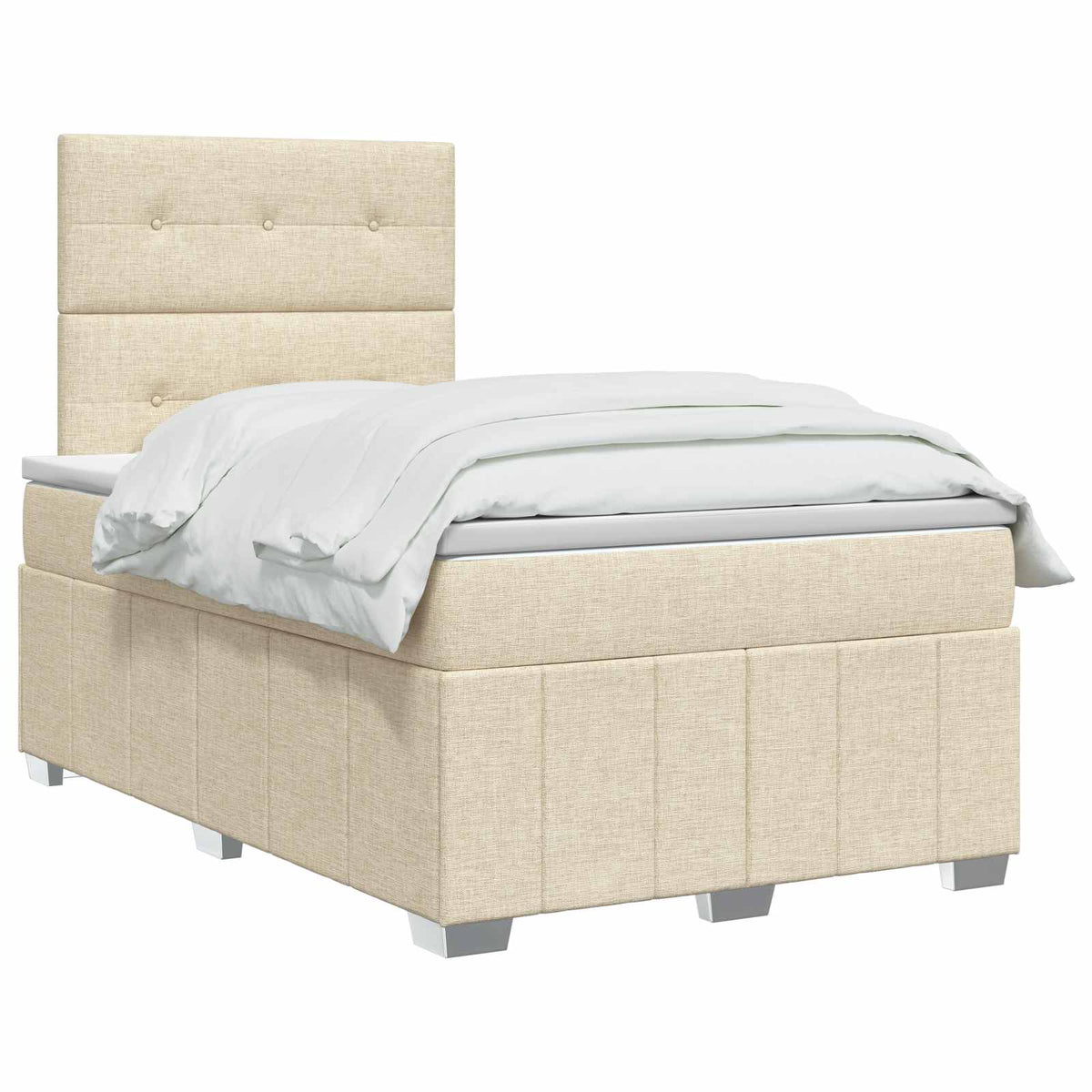 Lit boxspring avec matelas Crème 120 x 190 cm Tissu
