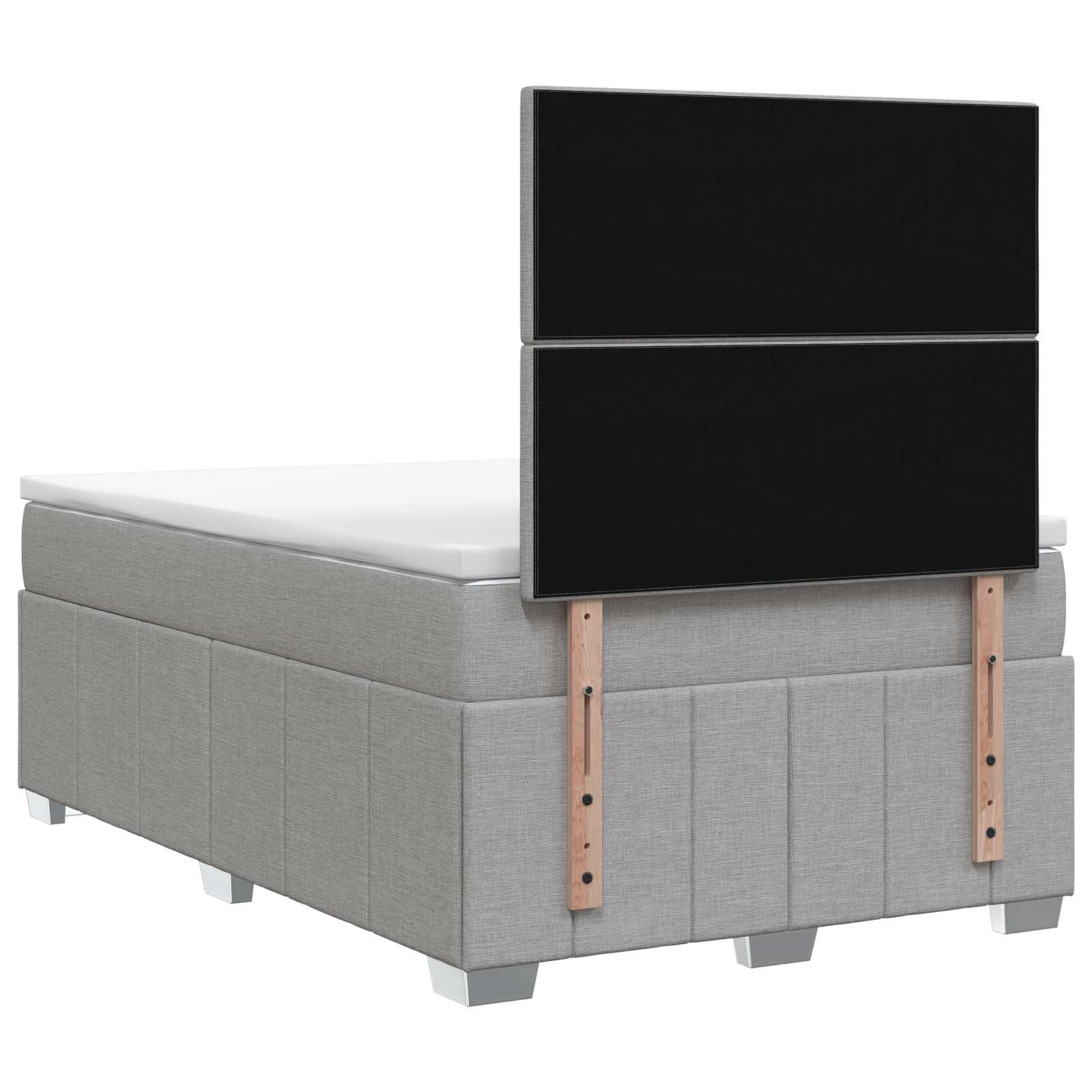 Lit boxspring avec matelas Gris clair 120 x 190 cm Tissu - XIOS