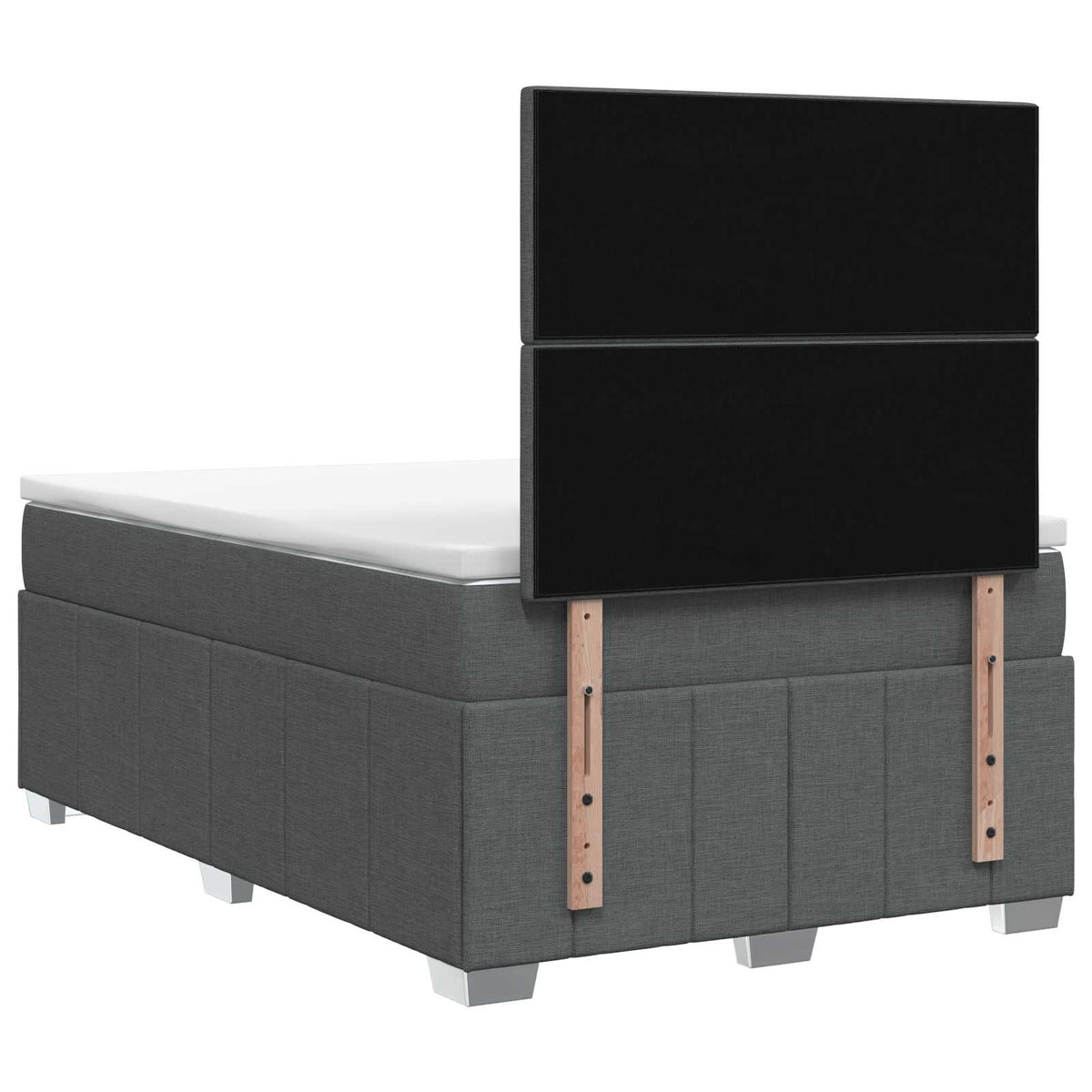 Lit boxspring avec matelas Gris foncé 120 x 200 cm Tissu