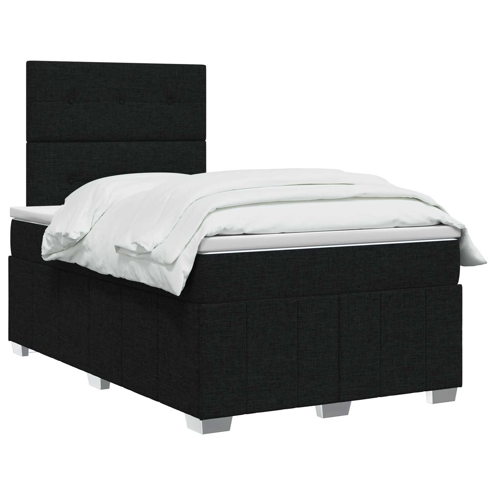 Lit boxspring avec matelas Noir 120 x 200 cm Tissu - XIOS