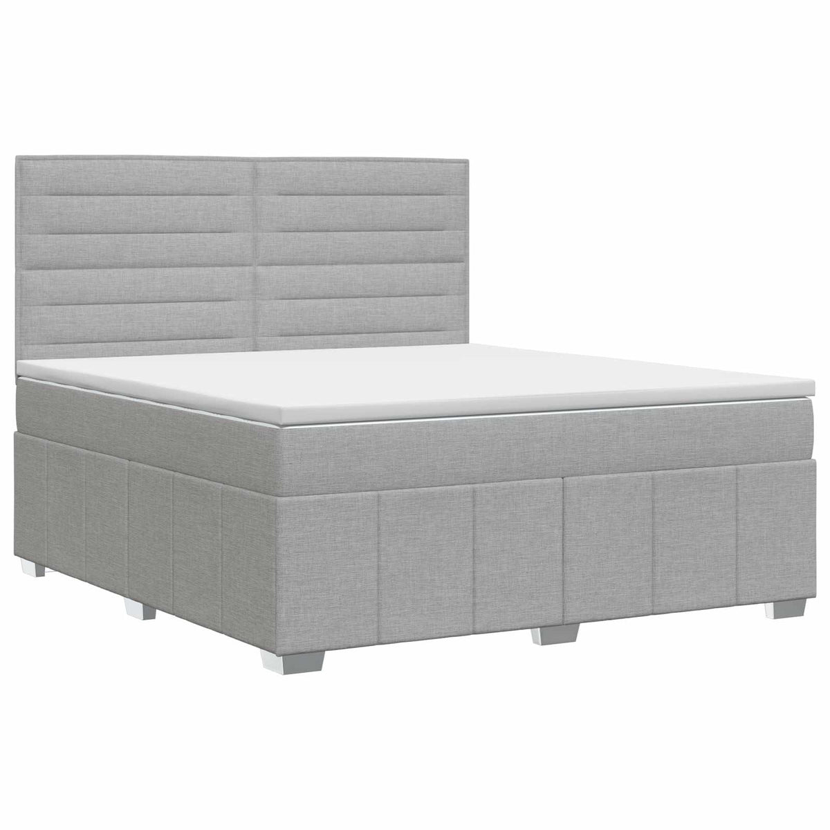 Lit boxspring avec matelas Gris clair 140 x 190 cm Tissu