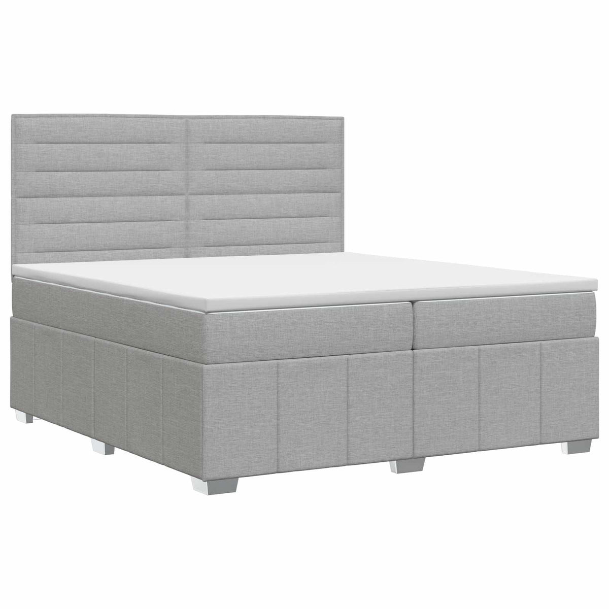 Lit boxspring avec matelas Gris clair 140 x 200 cm Tissu