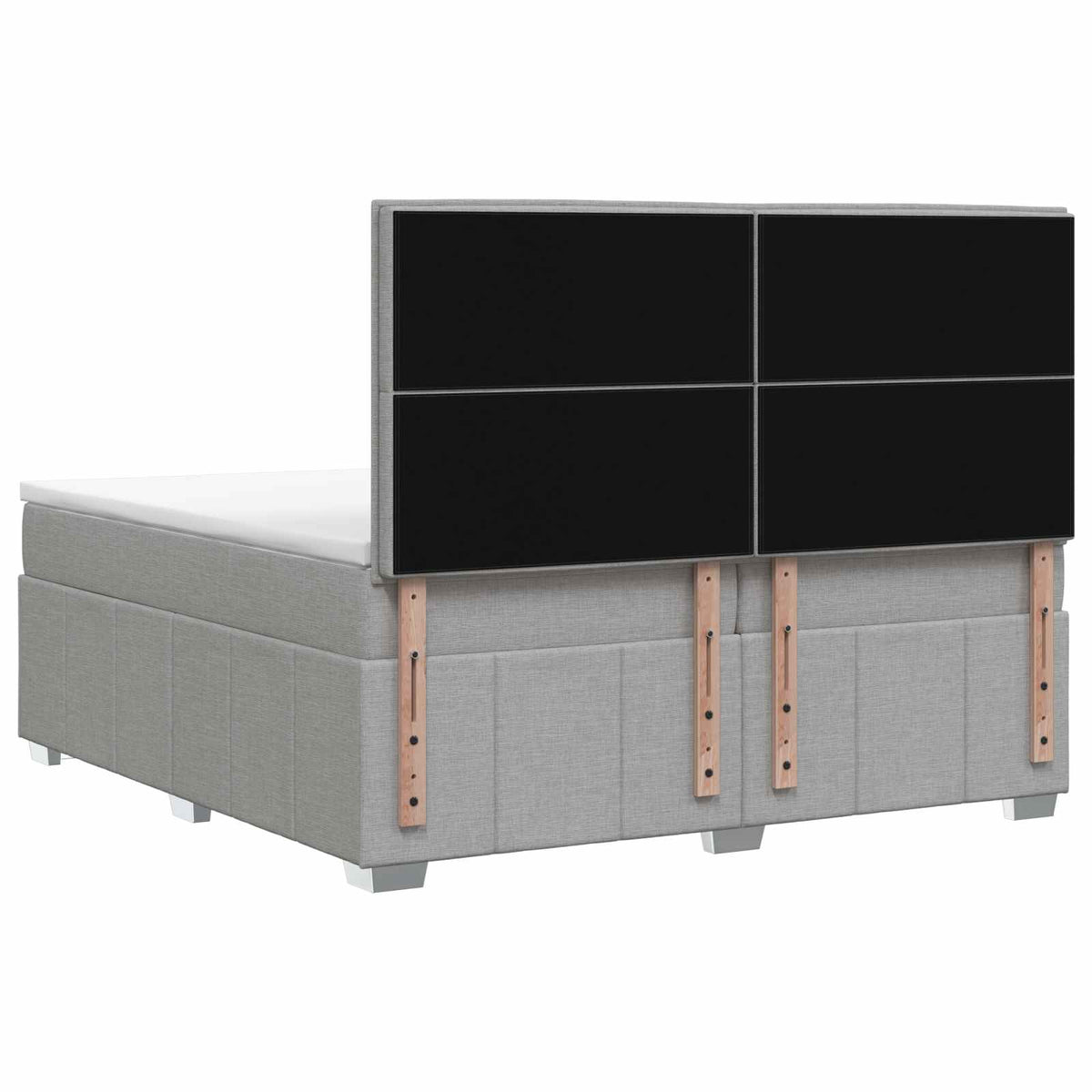 Lit boxspring avec matelas Gris clair 140 x 200 cm Tissu