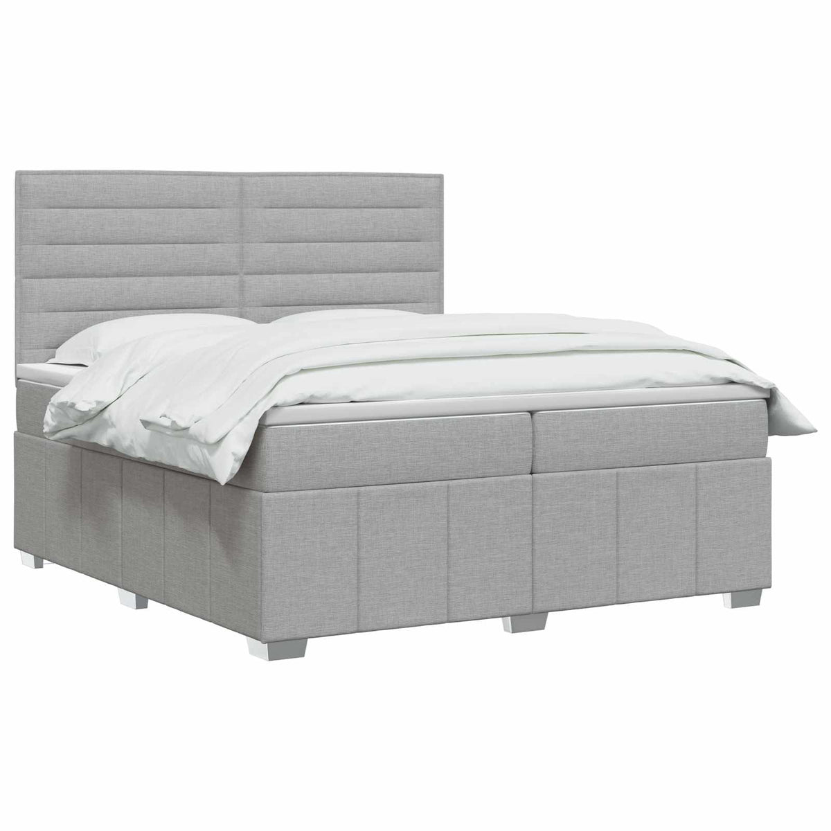 Lit boxspring avec matelas Gris clair 140 x 200 cm Tissu