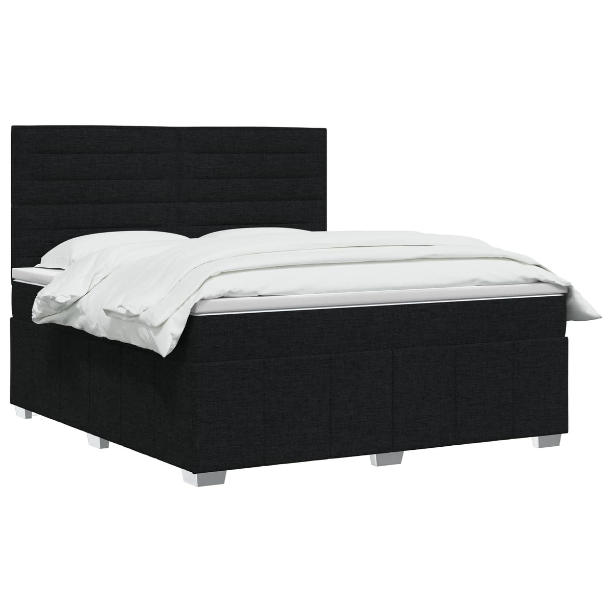 Lit boxspring avec matelas Noir 140 x 200 cm Tissu