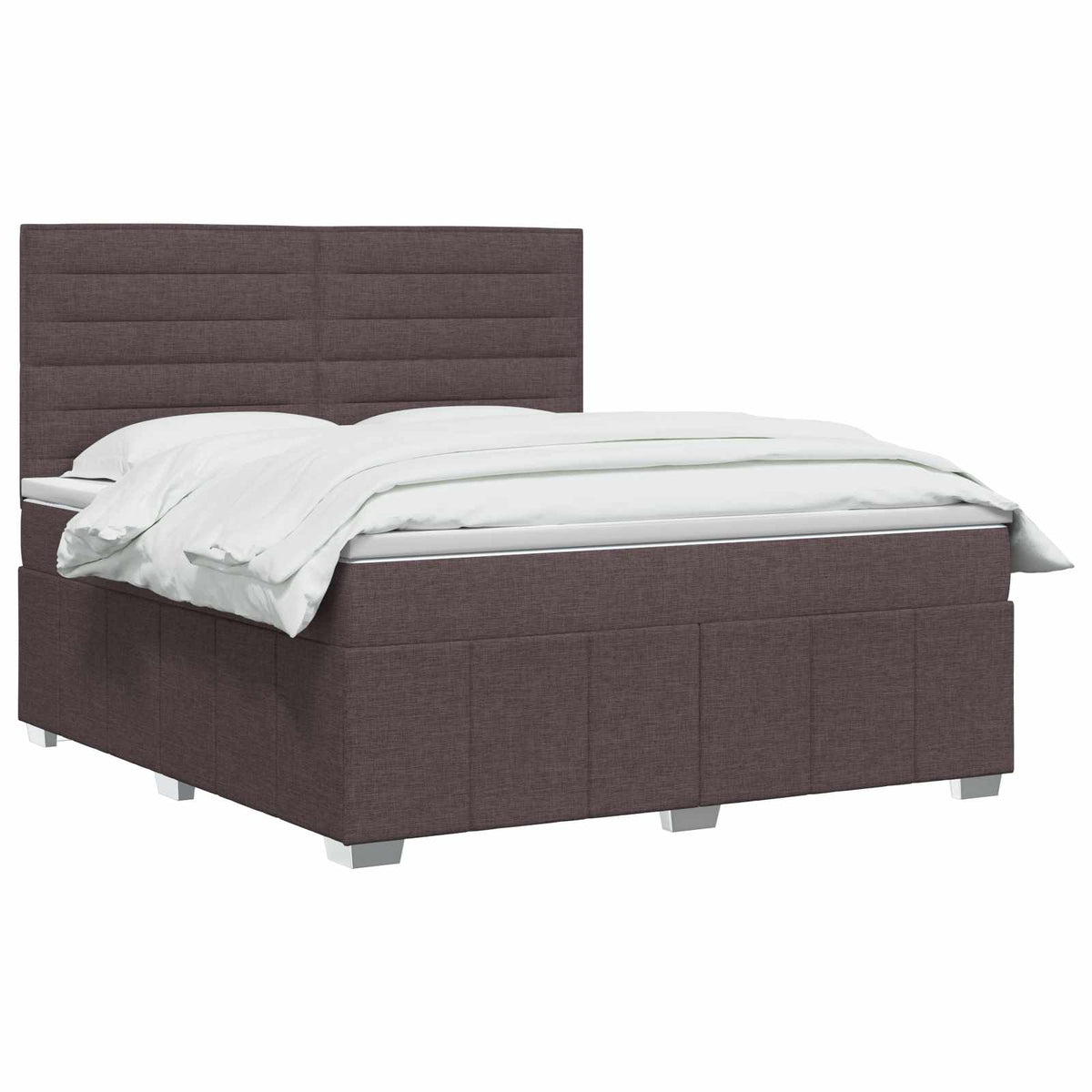 Lit boxspring avec matelas Marron foncé 140 x 200 cm Tissu