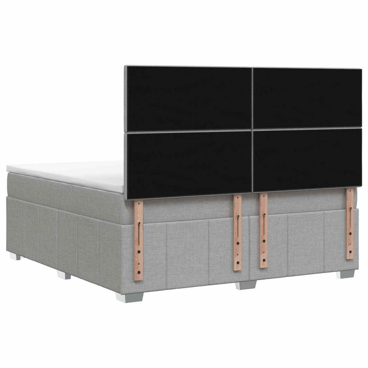 Lit boxspring avec matelas Gris clair 140 x 200 cm Tissu