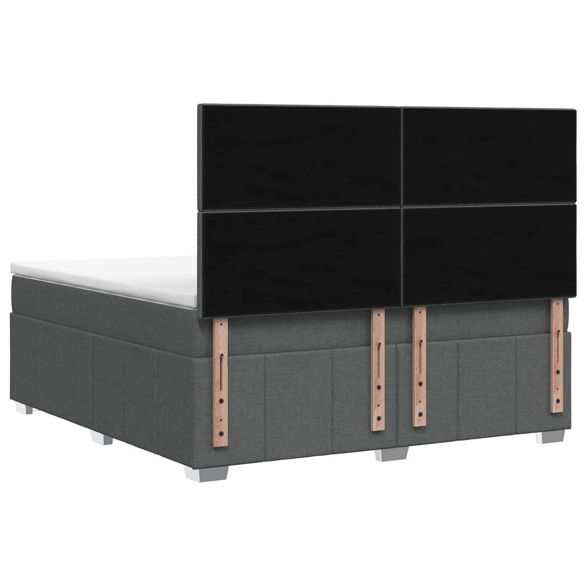 Lit boxspring avec matelas Gris foncé 140 x 200 cm Tissu