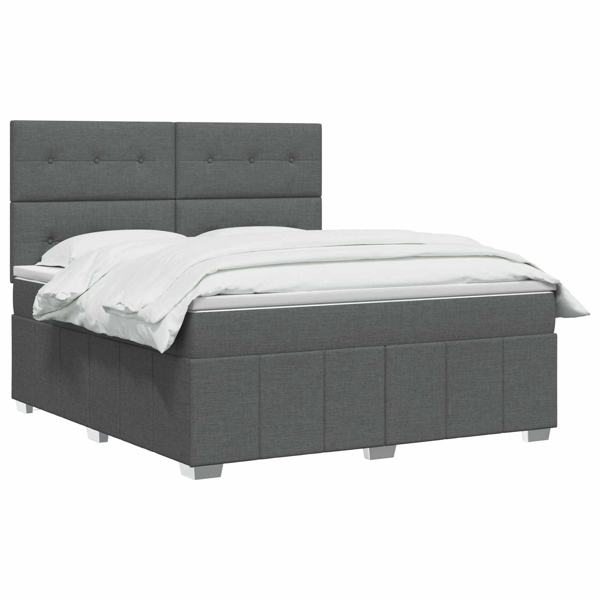 Lit boxspring avec matelas Gris foncé 140 x 200 cm Tissu