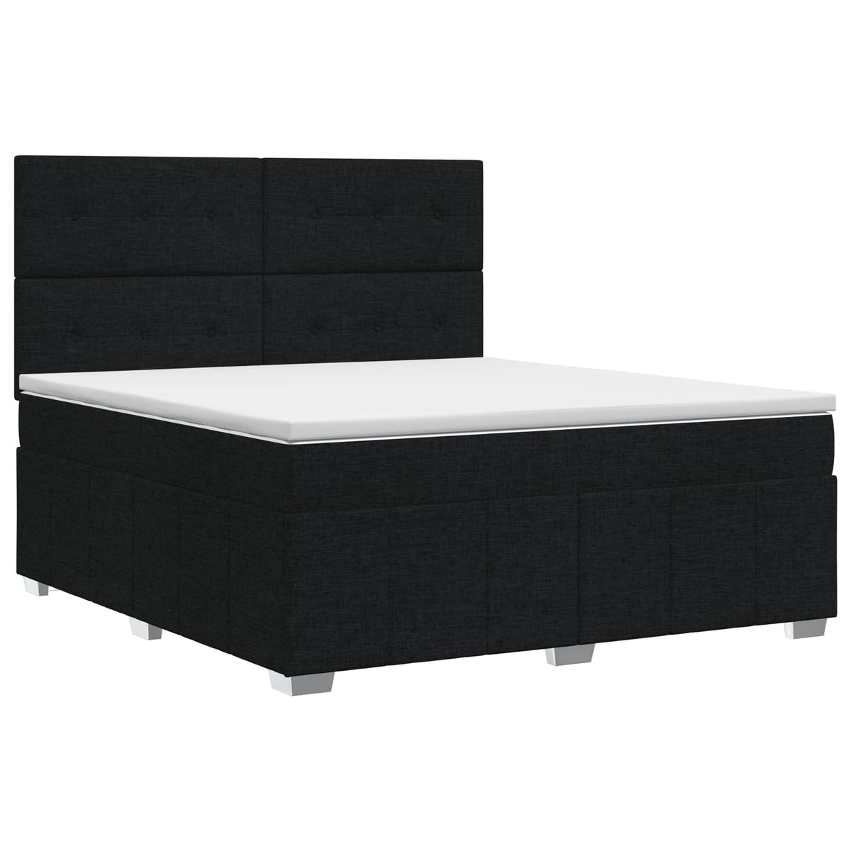 Lit boxspring avec matelas Noir 140 x 200 cm Tissu
