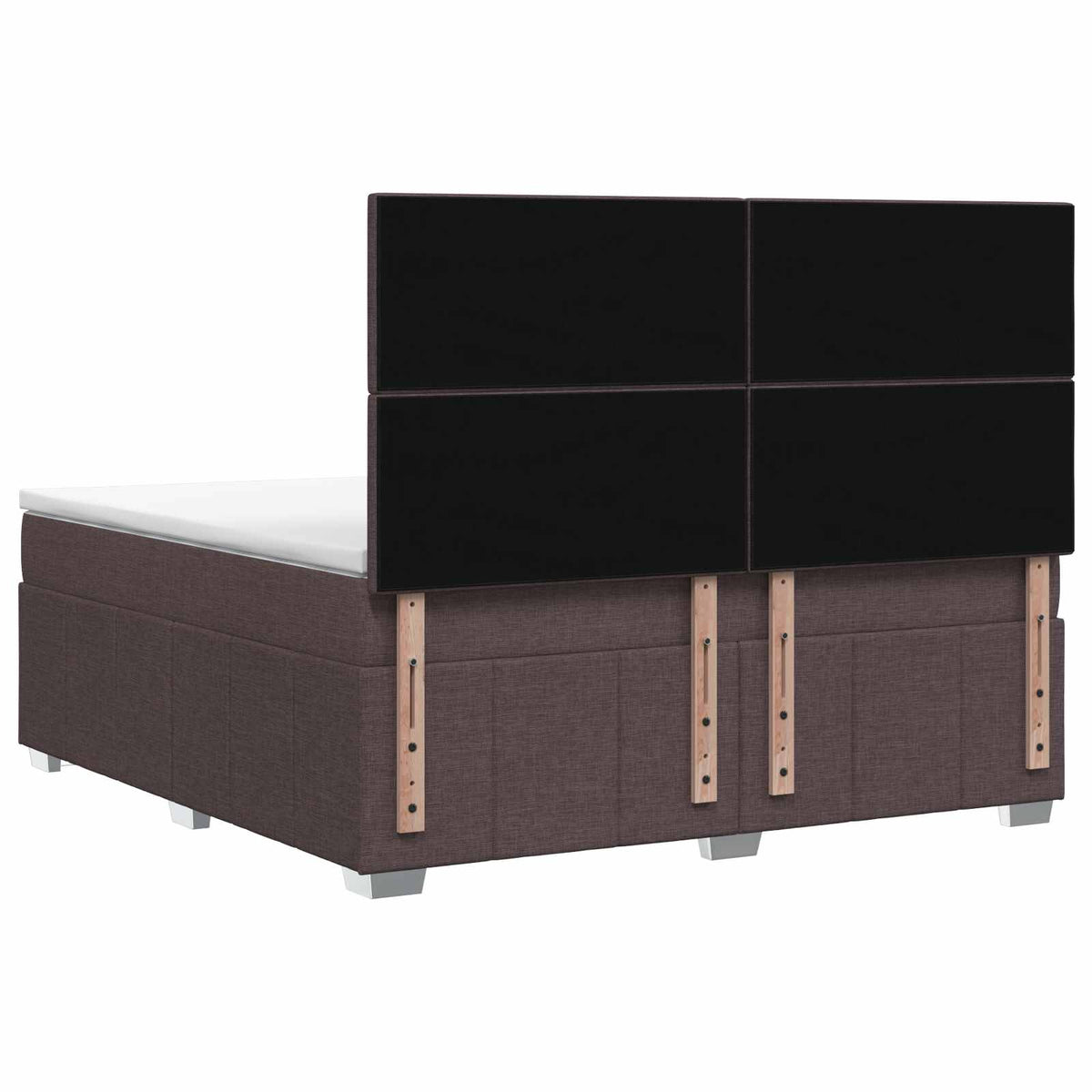 Lit boxspring avec matelas Marron foncé 140 x 200 cm Tissu