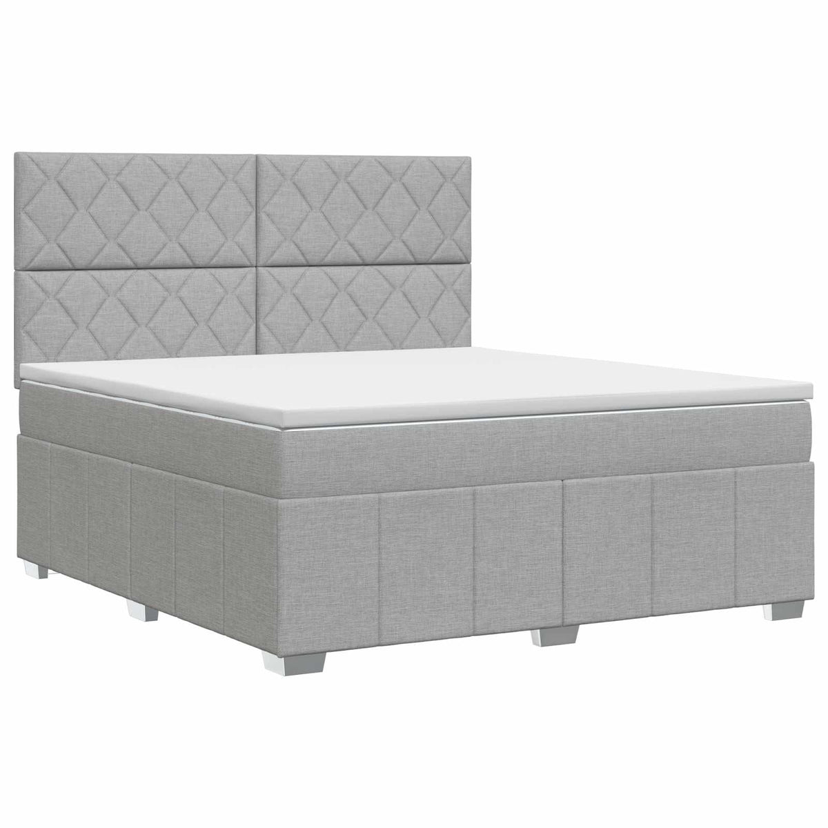 Lit boxspring avec matelas Gris clair 140 x 200 cm Tissu