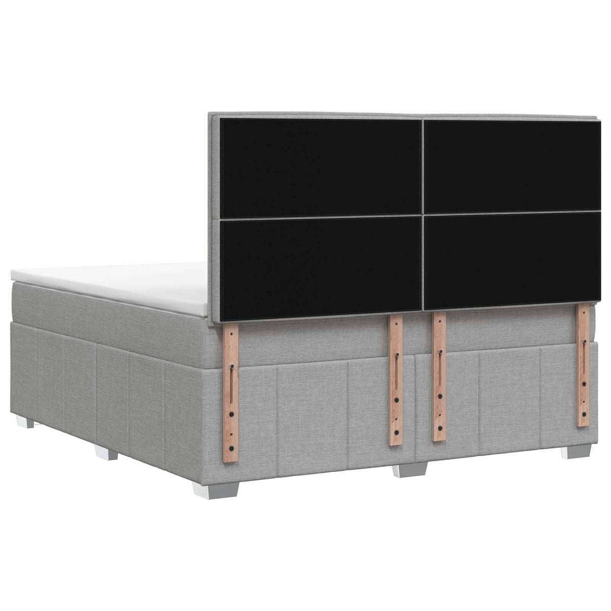 Lit boxspring avec matelas Gris clair 140 x 200 cm Tissu