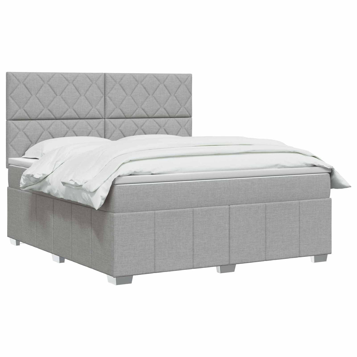 Lit boxspring avec matelas Gris clair 140 x 200 cm Tissu