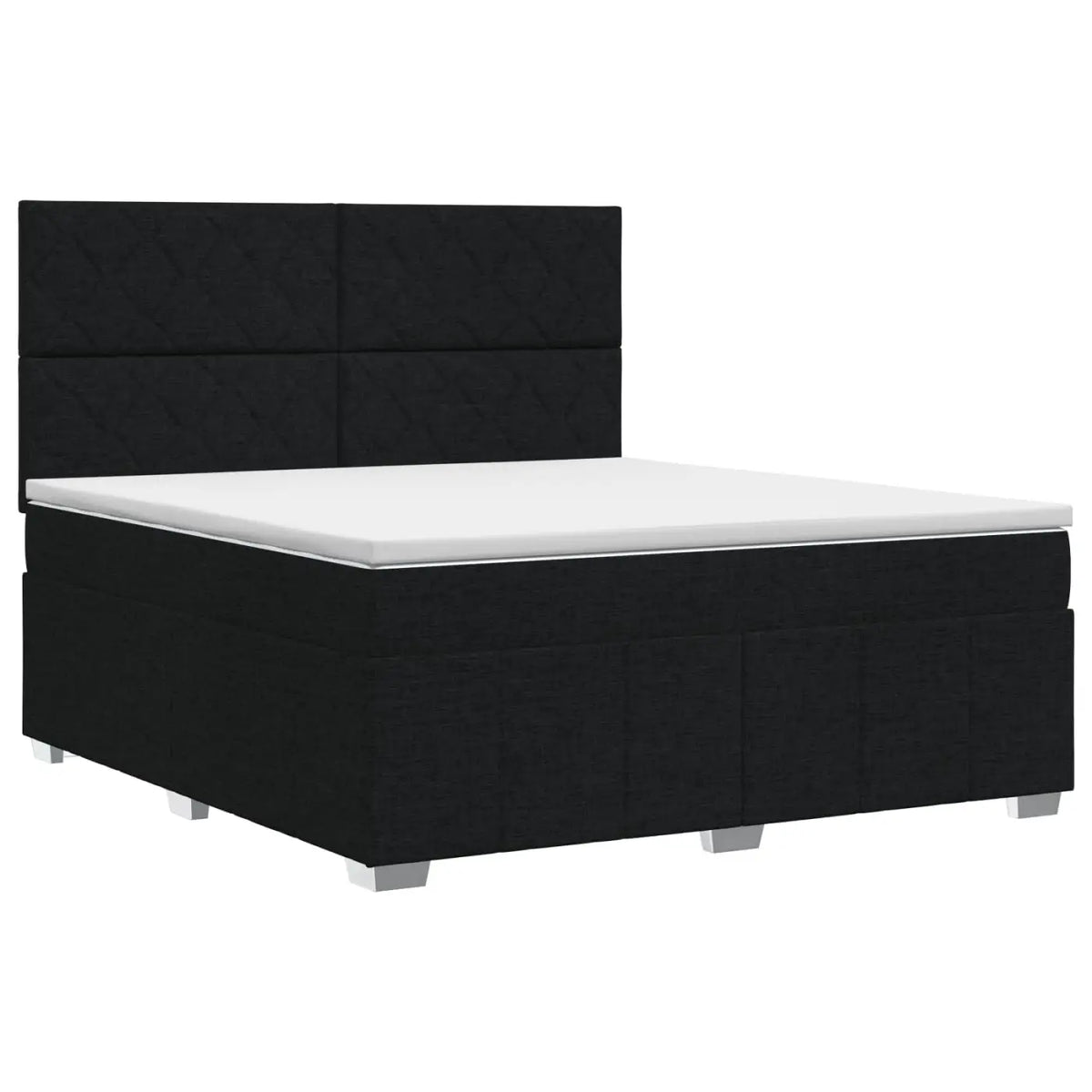 Lit boxspring avec matelas Noir 140 x 200 cm Tissu - XIOS