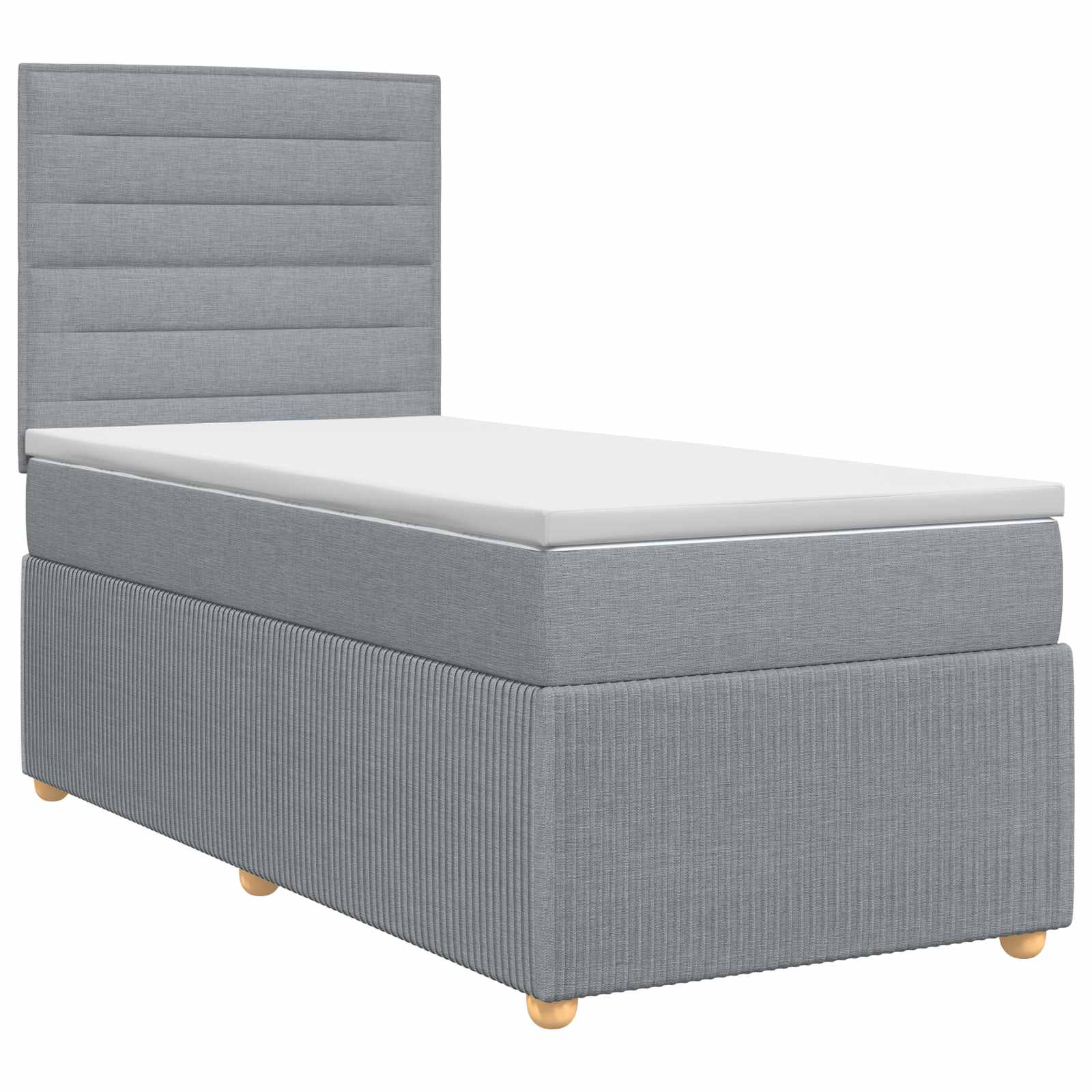 Lit boxspring avec matelas Gris clair 80 x 200 cm Tissu