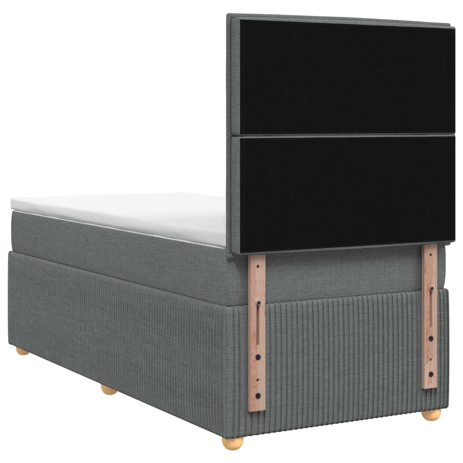 Lit boxspring avec matelas Gris foncé 80 x 200 cm Tissu