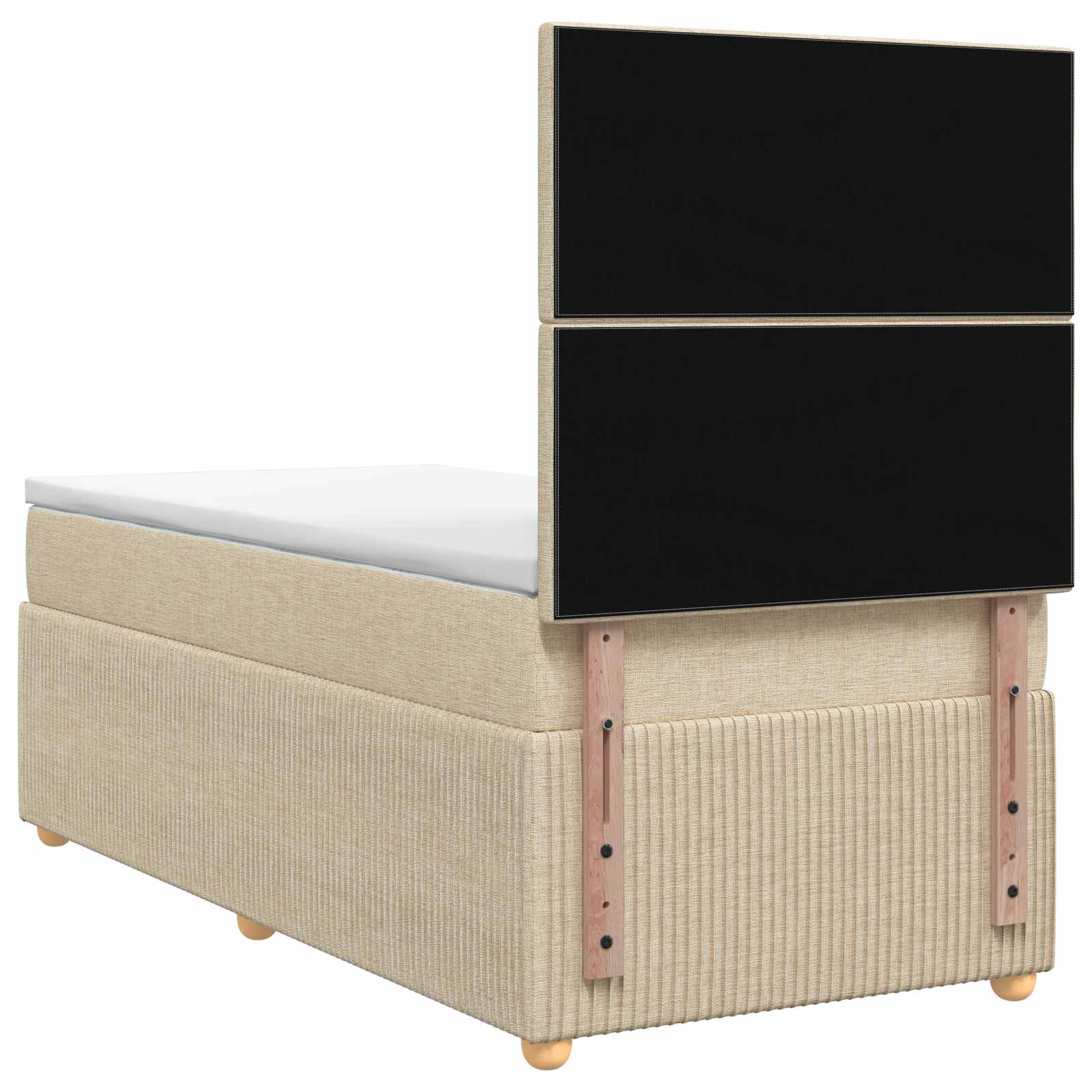 Lit boxspring avec matelas Crème 80 x 200 cm Tissu