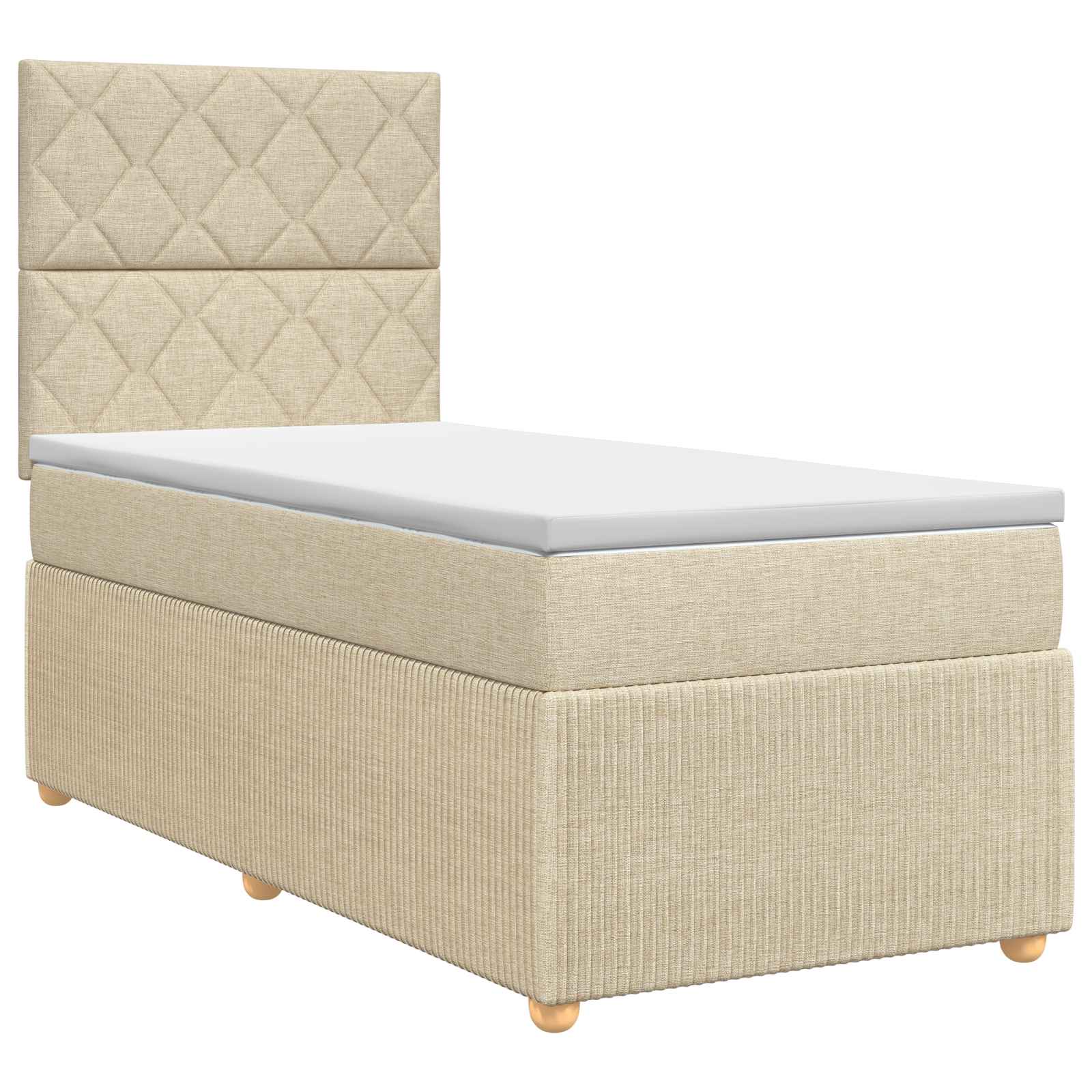 Lit boxspring avec matelas Crème 80 x 200 cm Tissu