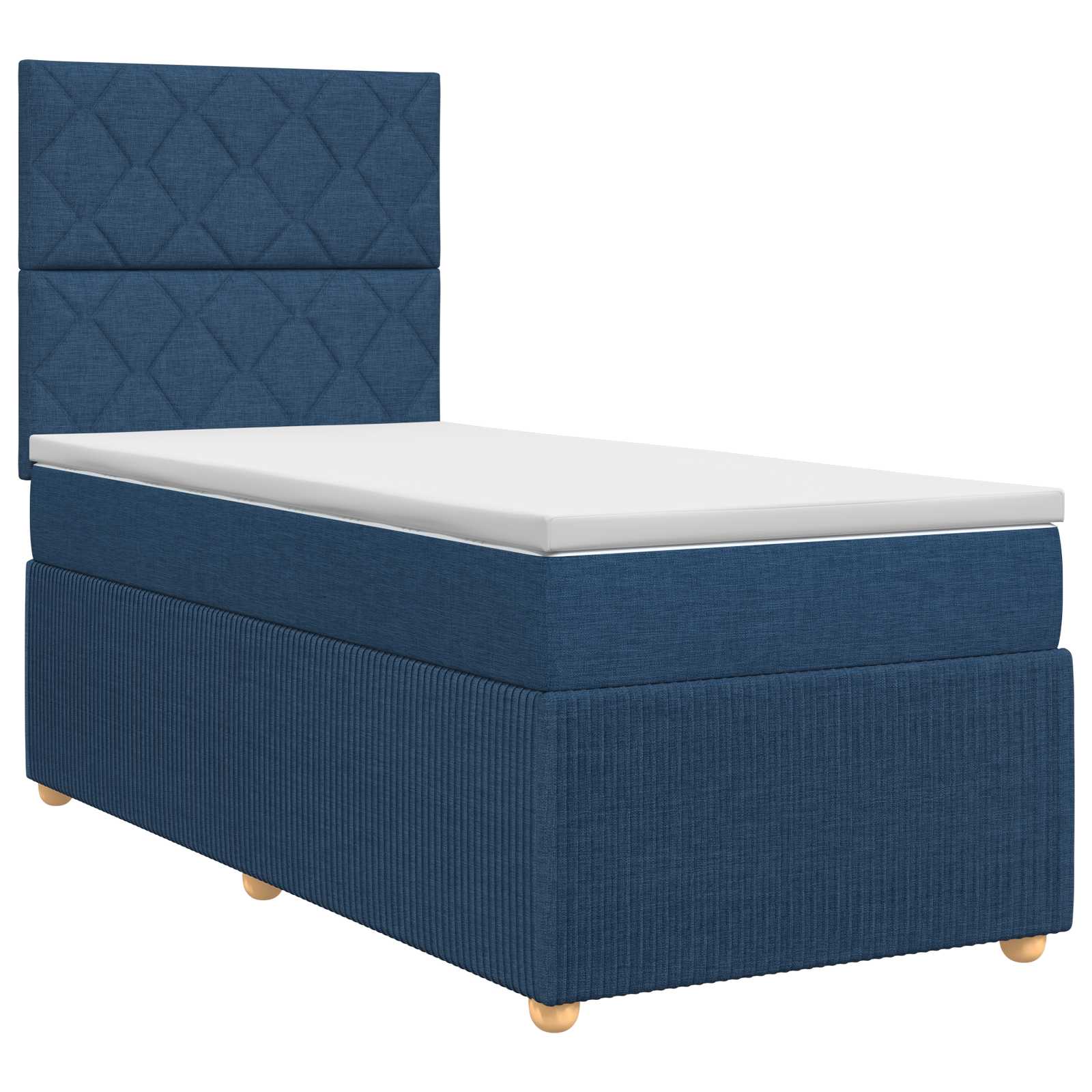 Lit boxspring avec matelas Bleu 80 x 200 cm Tissu