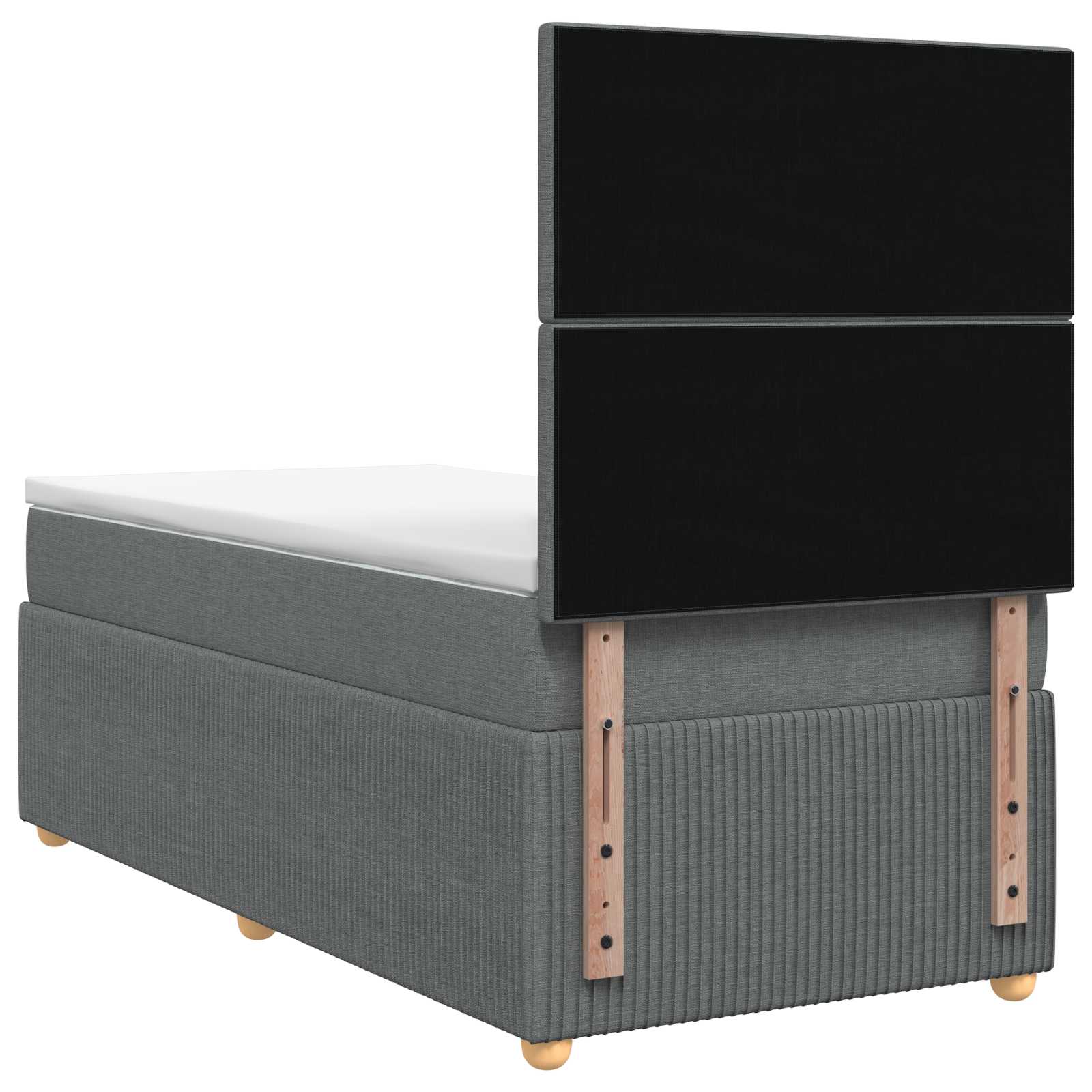Lit boxspring avec matelas Gris foncé 90 x 190 cm Tissu