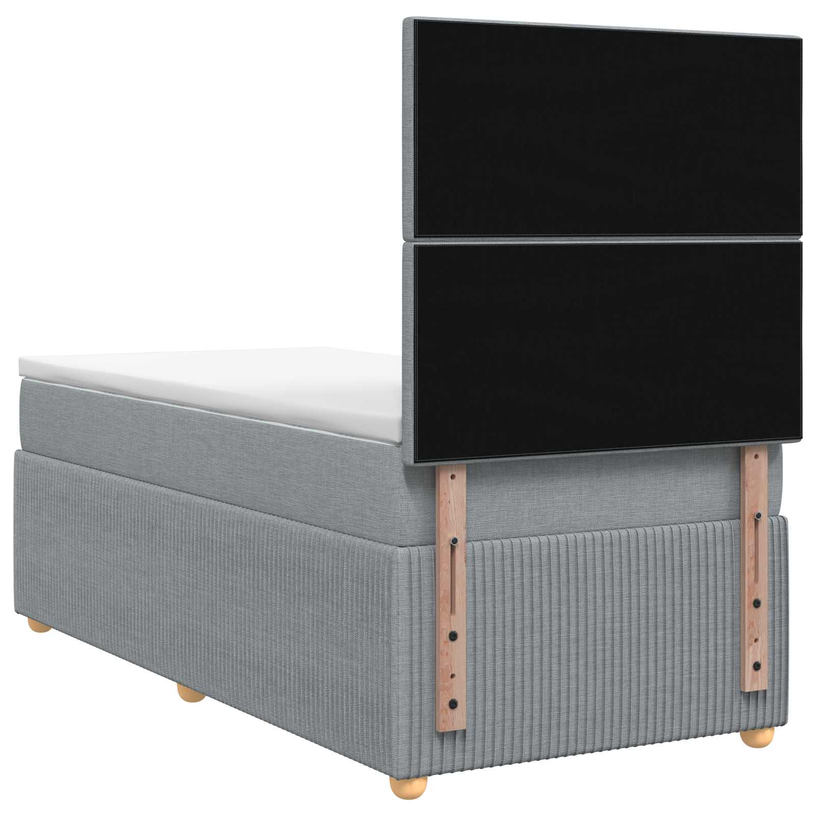 Lit boxspring avec matelas Gris clair 90 x 190 cm Tissu - XIOS