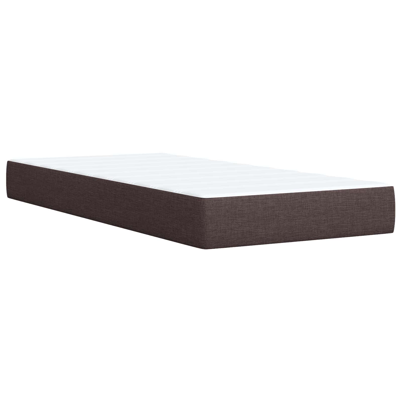 Lit boxspring avec matelas Marron foncé 90 x 190 cm Tissu