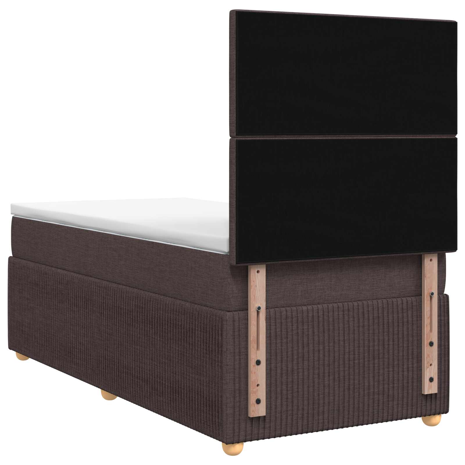 Lit boxspring avec matelas Marron foncé 90 x 190 cm Tissu