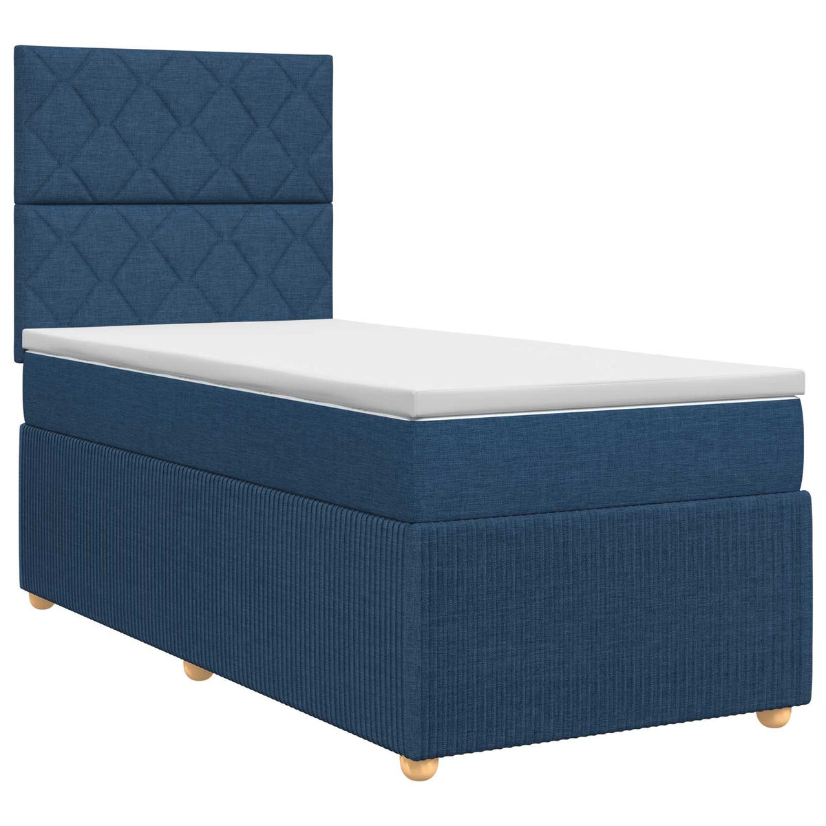 Lit boxspring avec matelas Bleu 90 x 190 cm Tissu