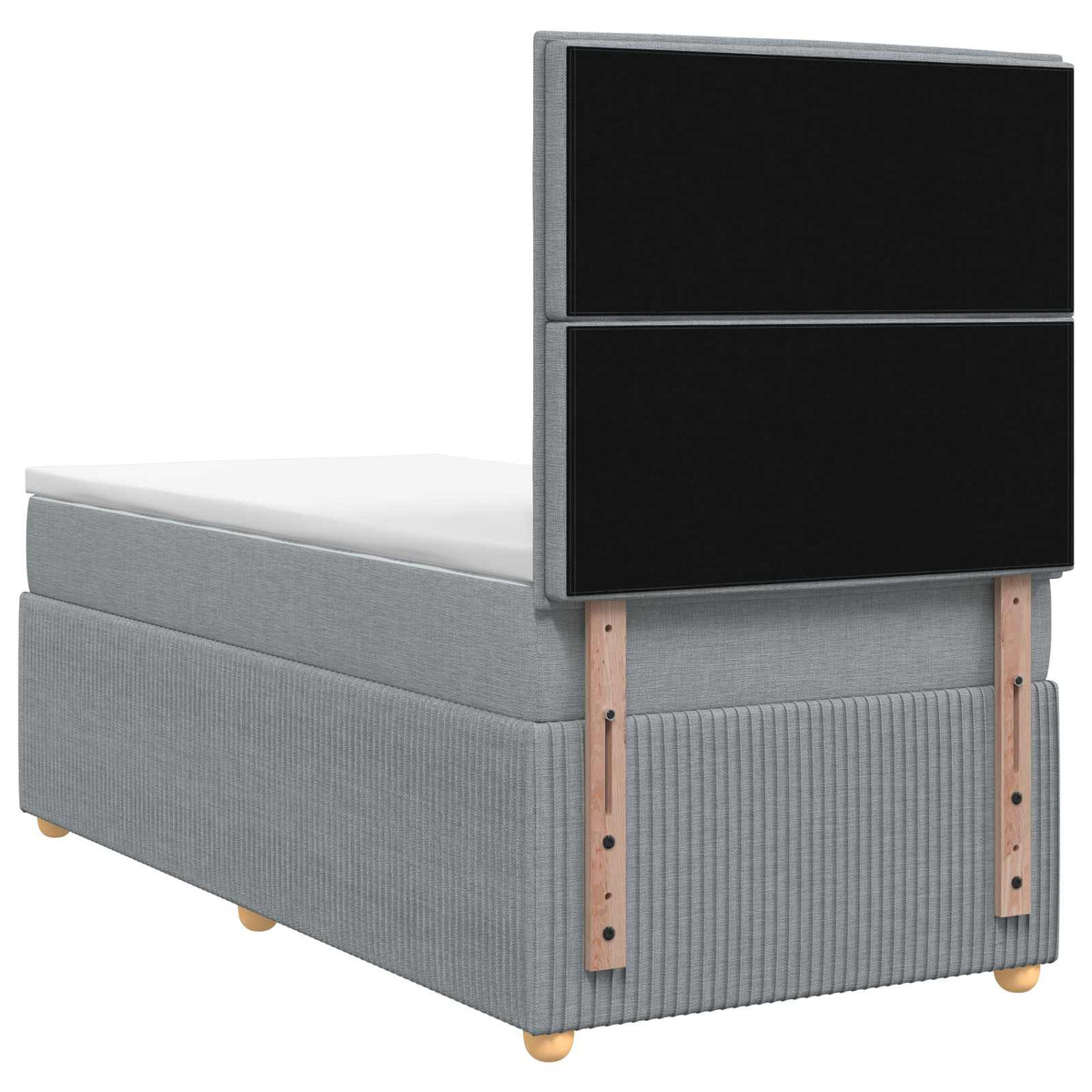 Lit boxspring avec matelas Gris clair 90 x 200 cm Tissu